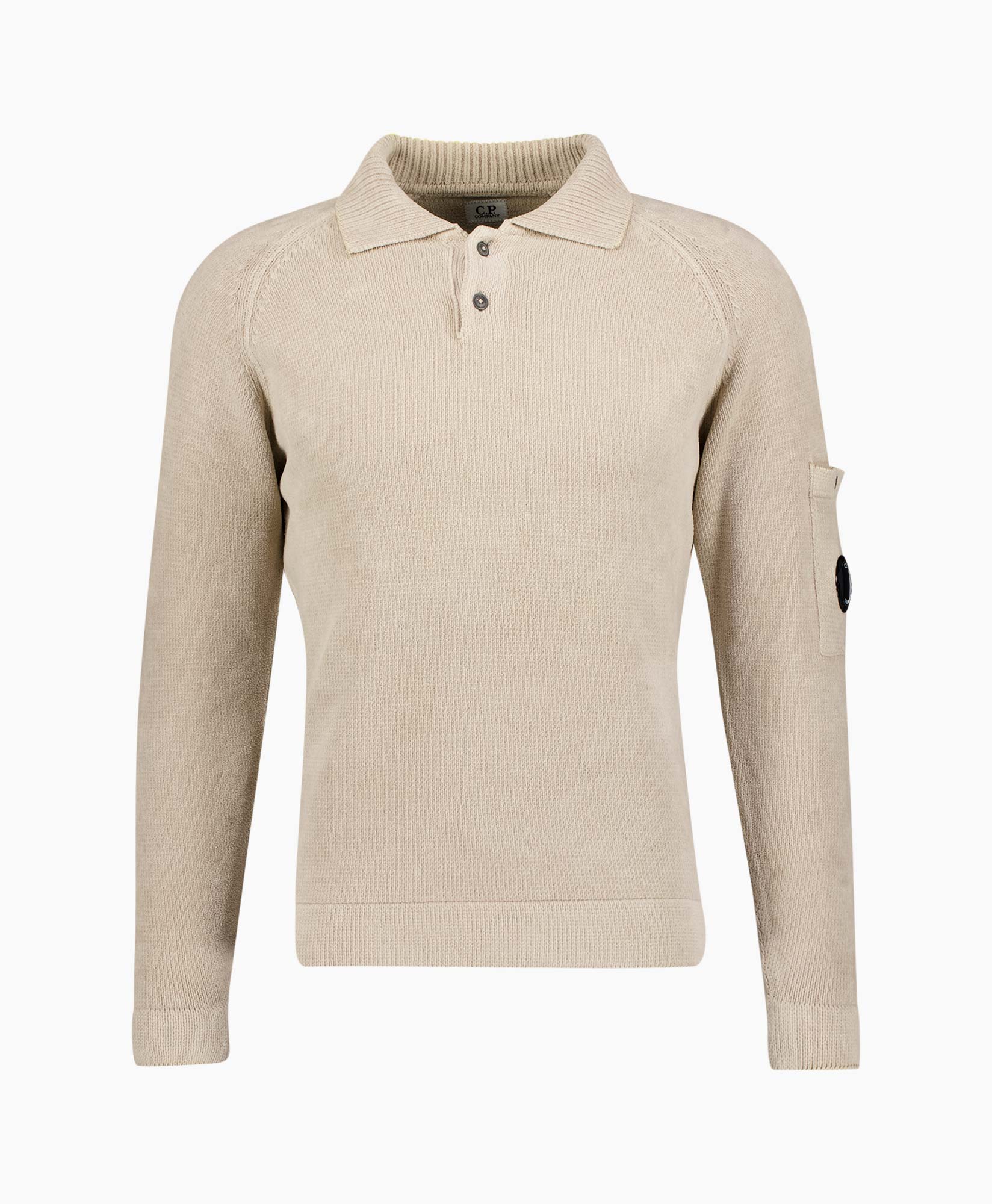 Pullover Chenille Cotton Polo Beige