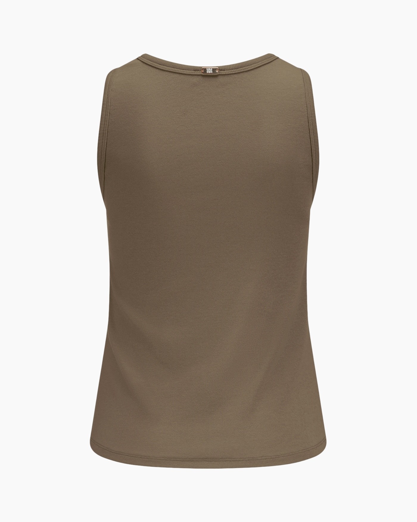 tanktop, mouwloos, geribbeld, bruin, casual