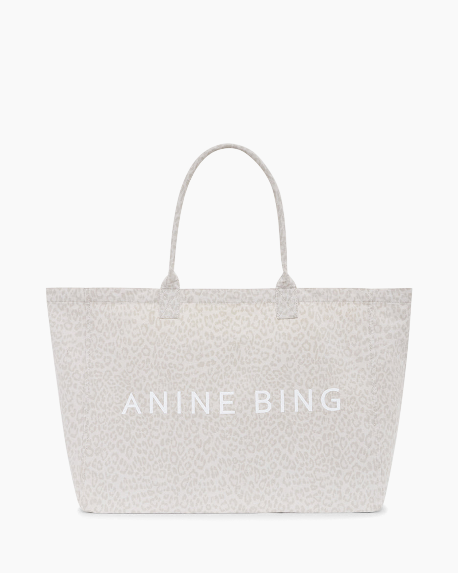 totezak, luipaardprint, beige, canvas, ANINE BING