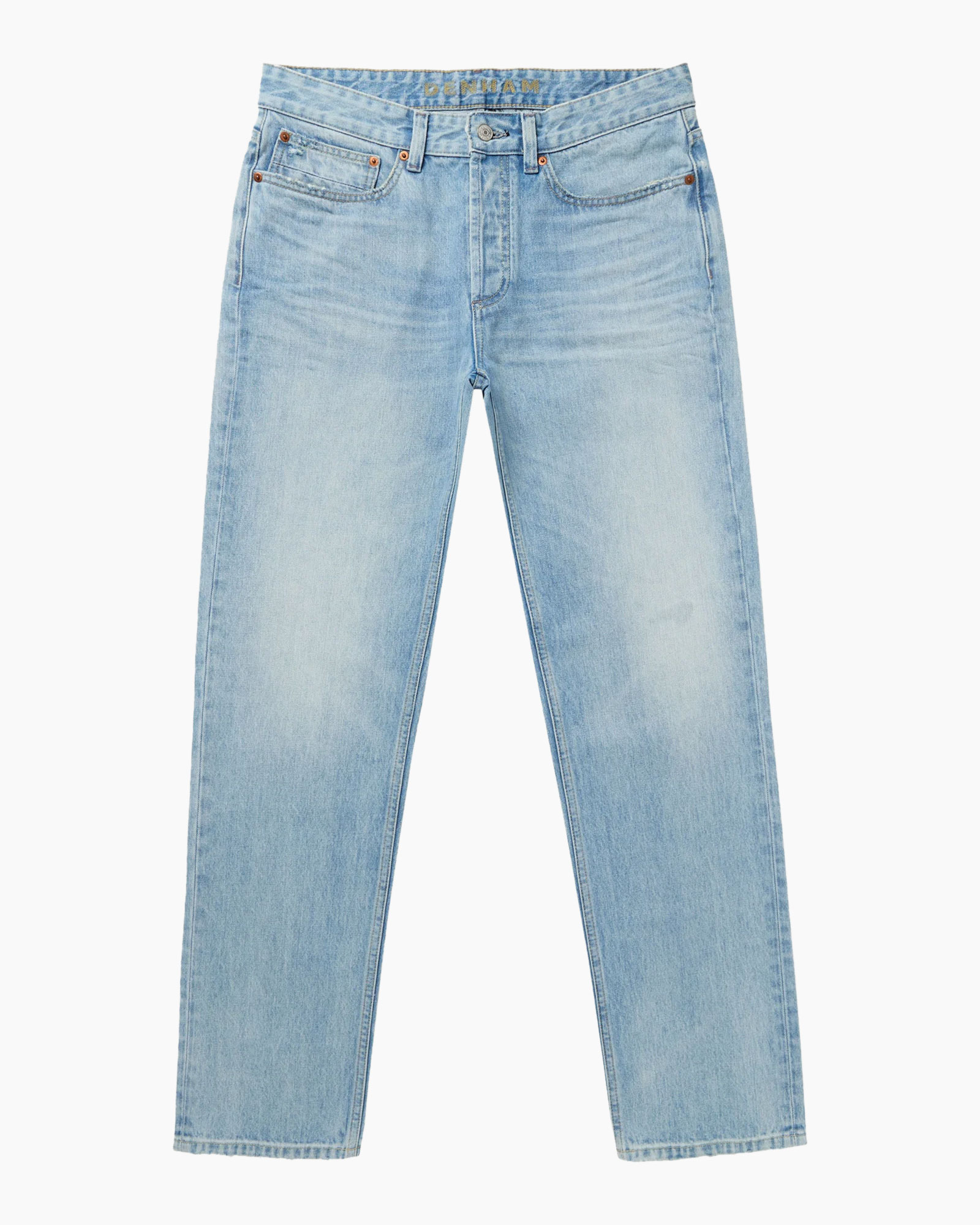 jeans, denim, light-wash, straight-leg, five-pocket
