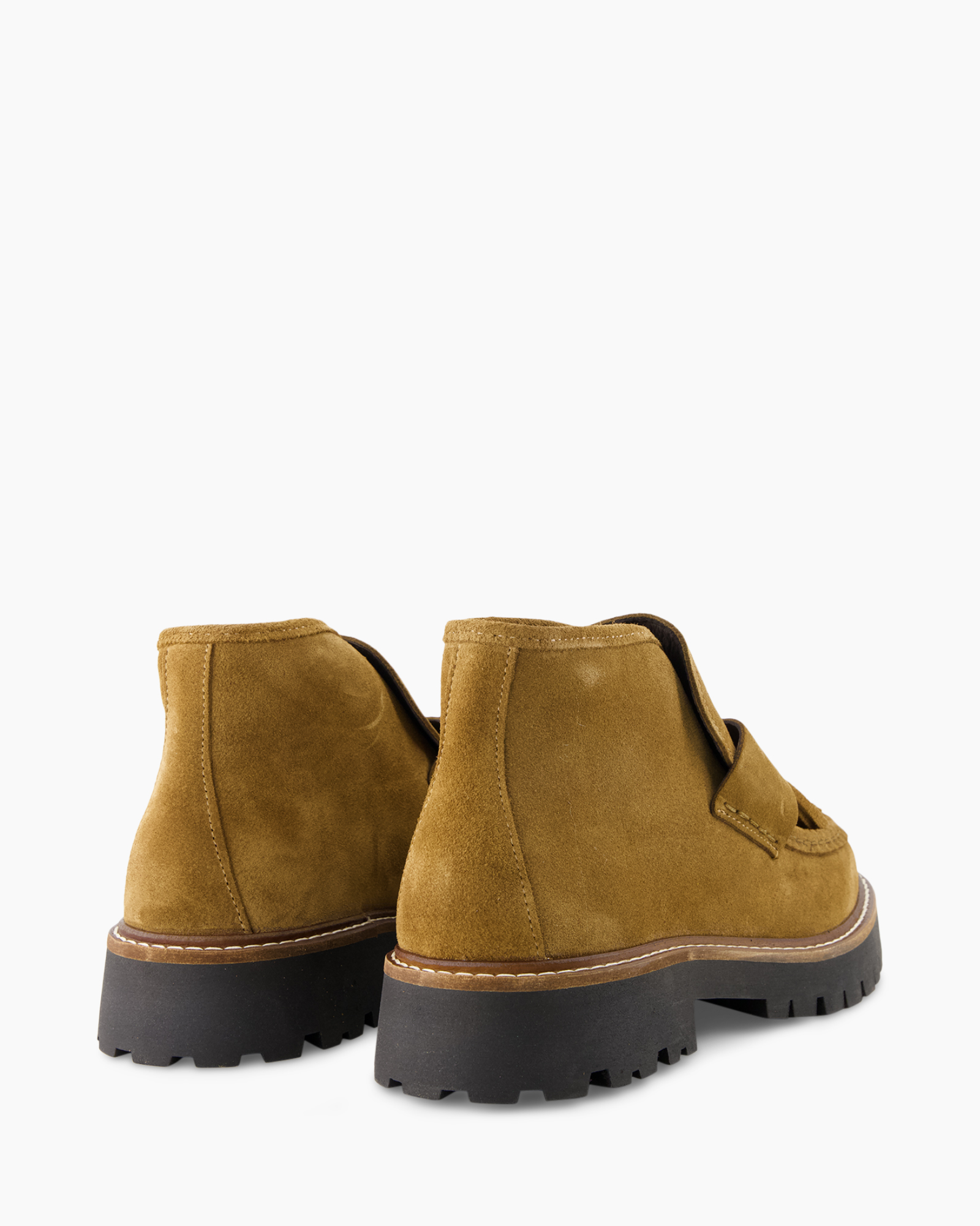 laarzen, enkellaarzen, suede, bruin, grof zool
