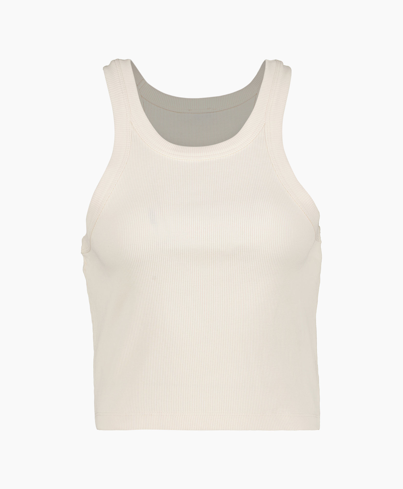 Closed Top Cropped Tank Top Ecru