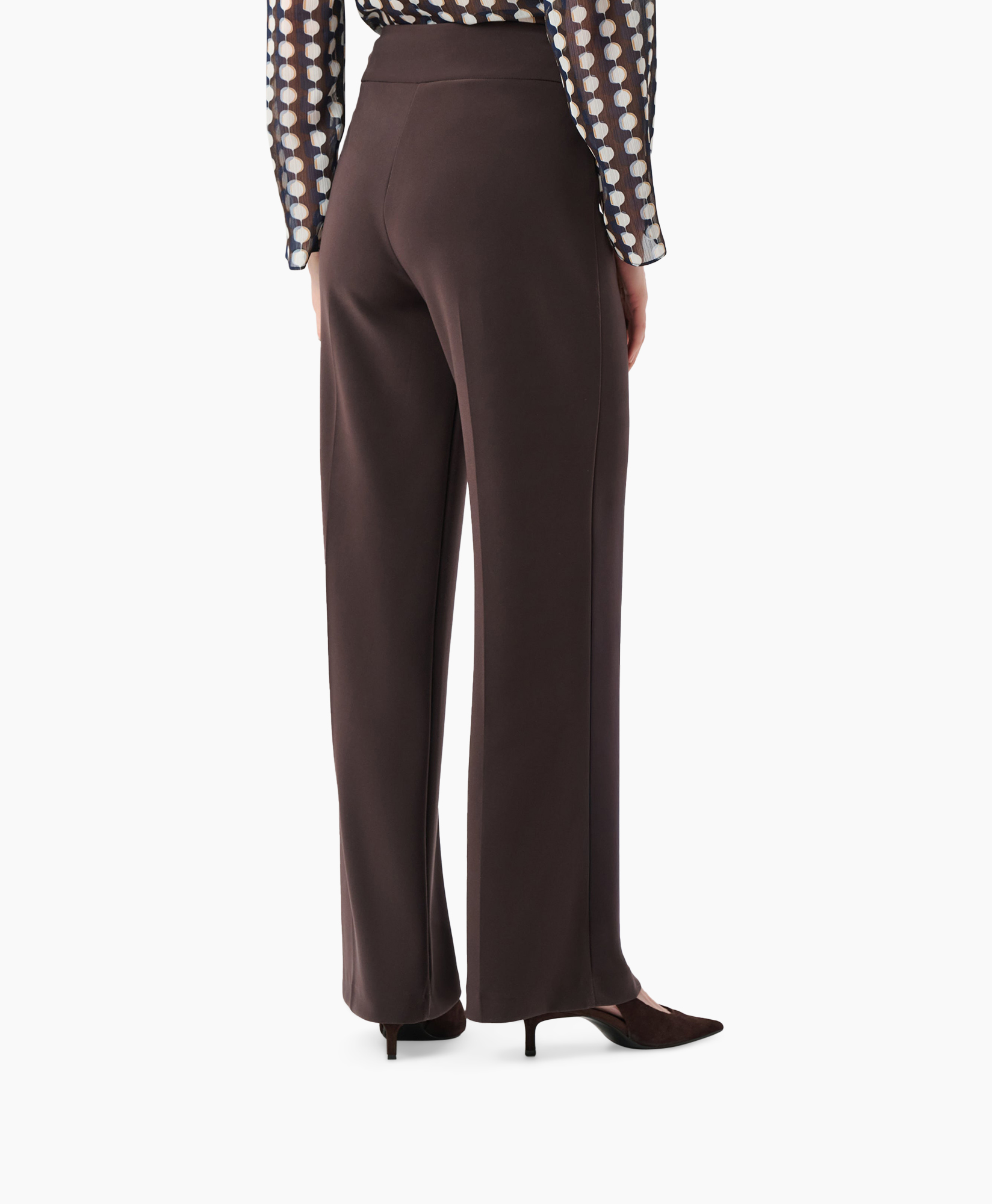 wijdere broek, wijdere-pasvorm, bruin, palazzo, zakelijk-casual