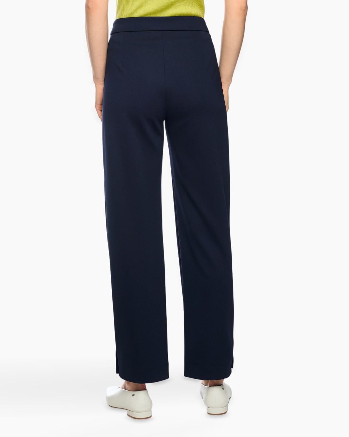 marine broek, enkellengte, platte voorkant, zakken, eenvoudige kleur