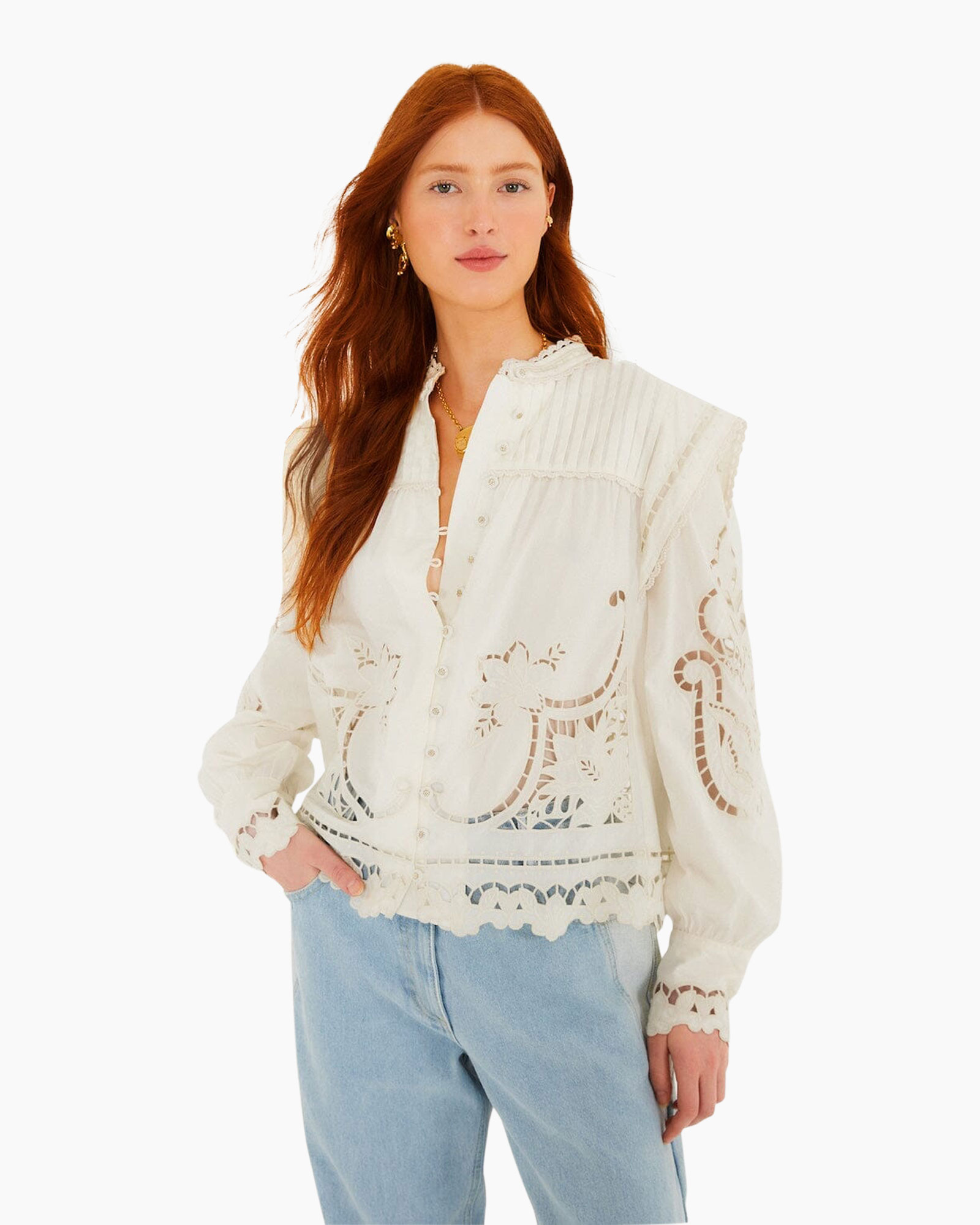 Blouse, Breigoed, Trui, Jeans, Persoon