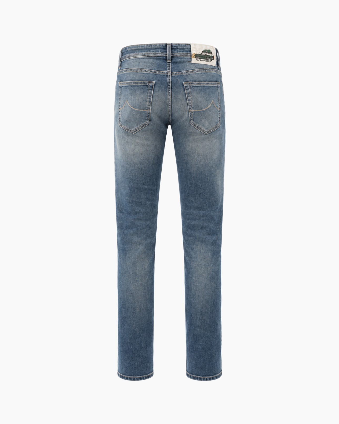 spijkerbroek, denim, blauw, rechte pasvorm, versleten