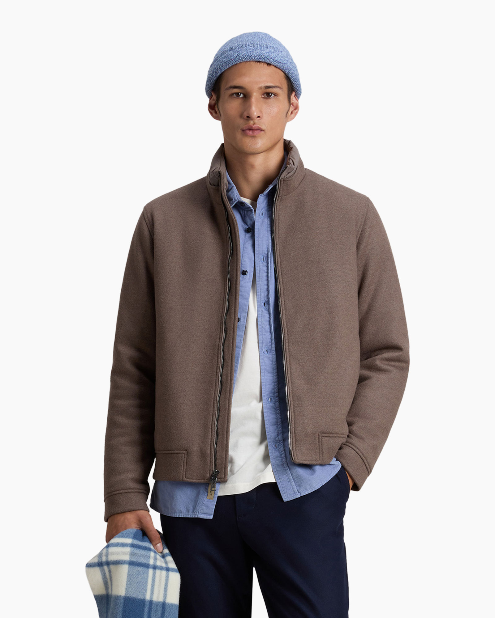 Jack Knitted Wool Shirt Grijs