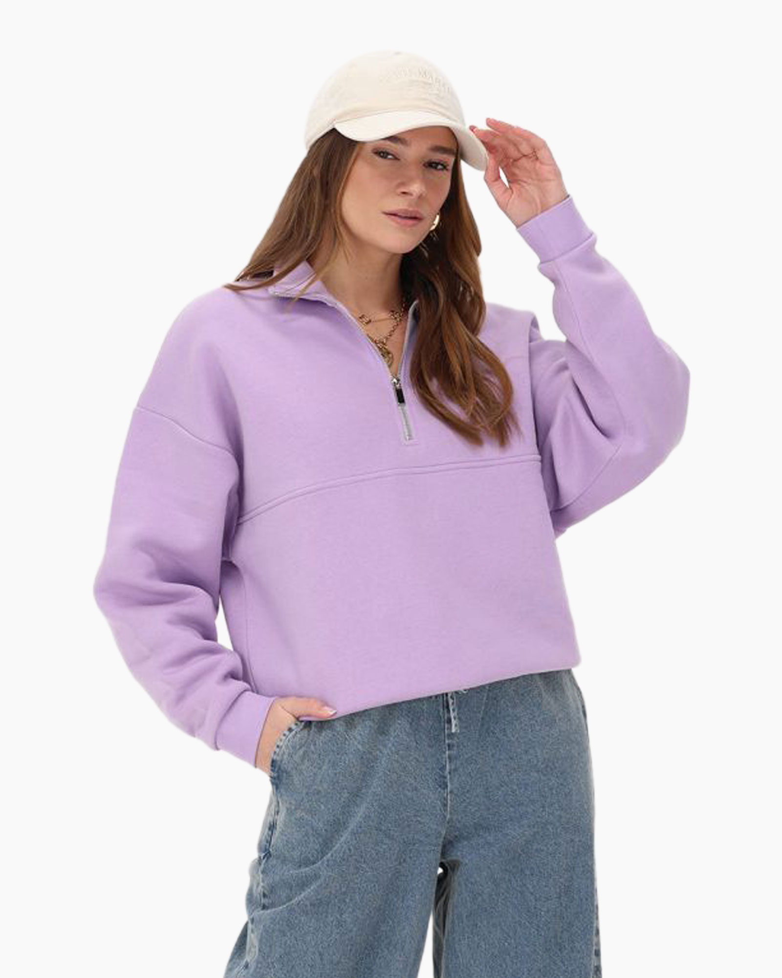 Trui Sweater With Zipper Roze