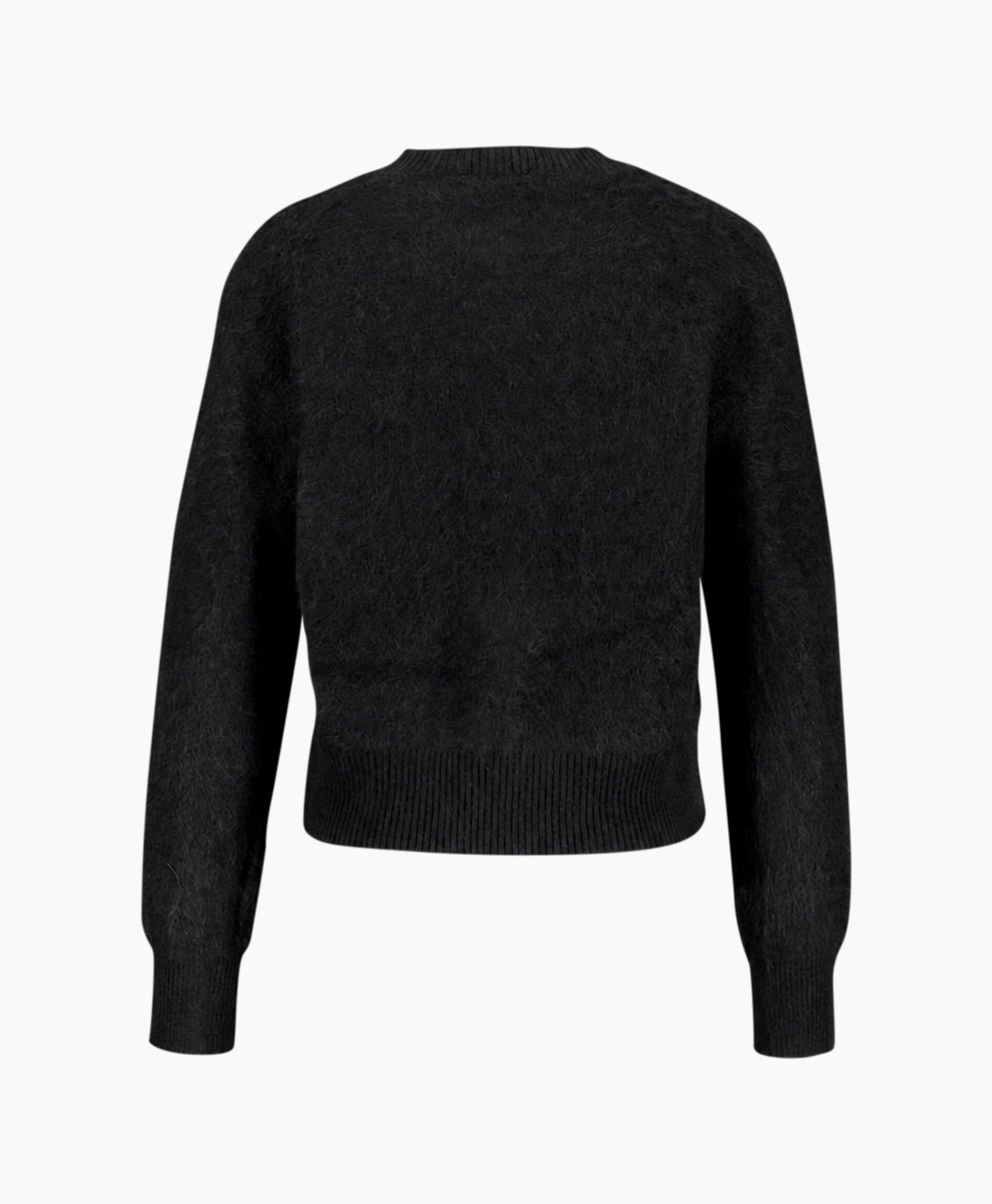 cardigan, zwart, brei, knopsluiting, textured