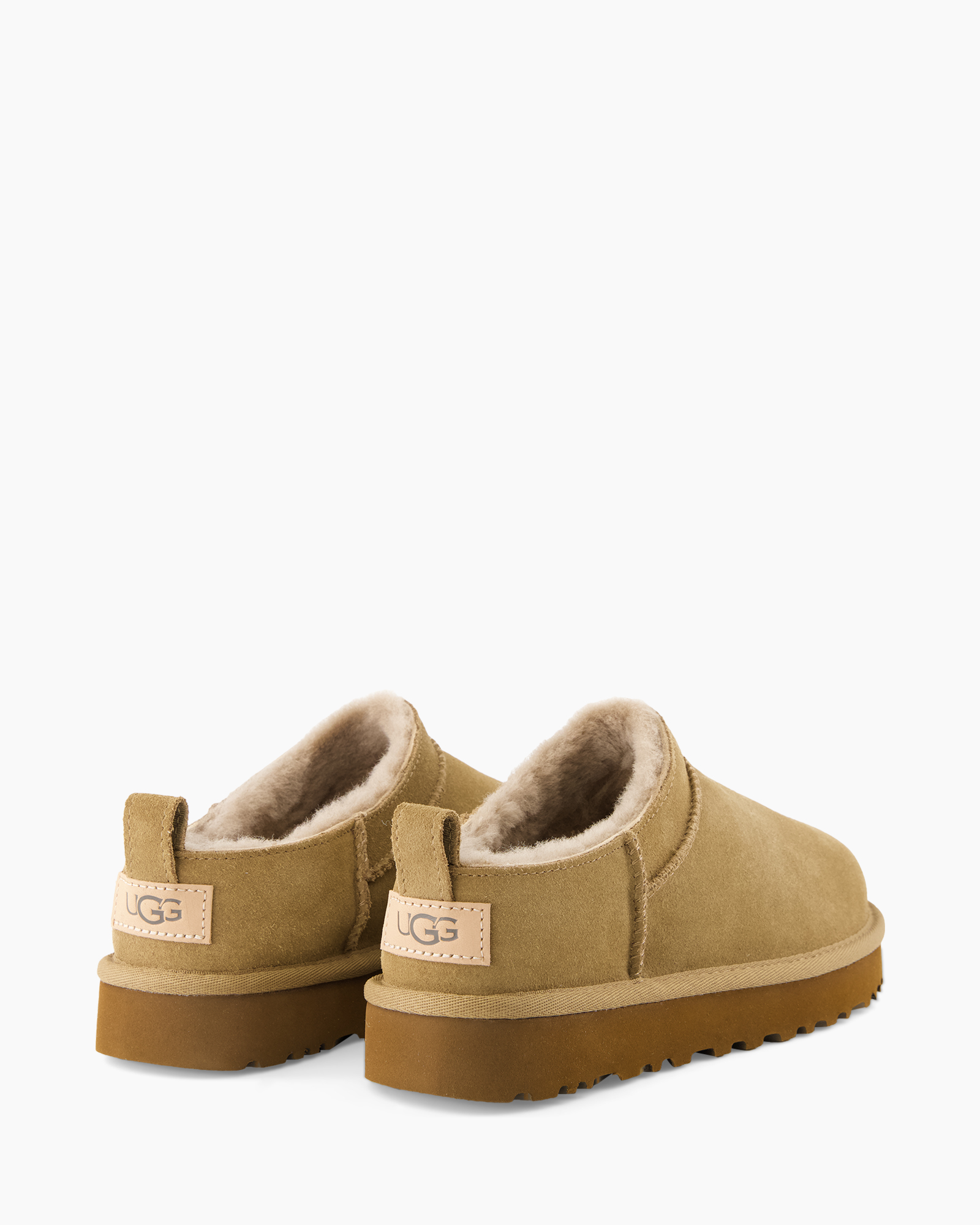 shearling, sloffen, mocassin, tan, UGG