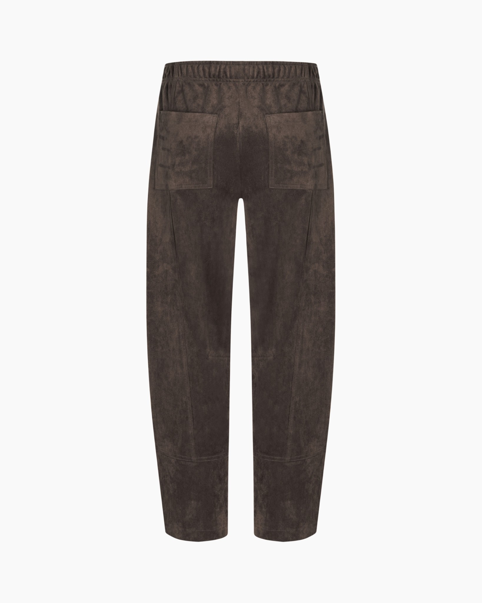 broek, cargo broek, bruin, textured stof, elastische tailleband