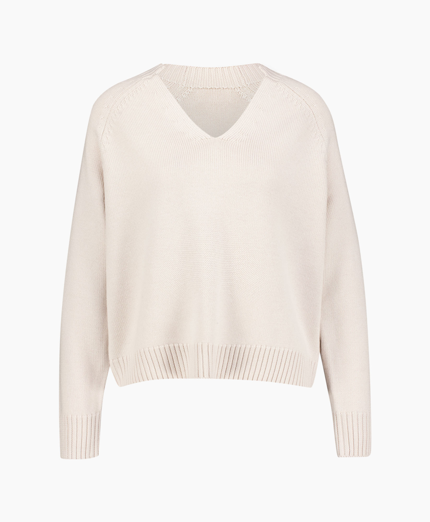 trui, trui, v-hals, gebreid, beige