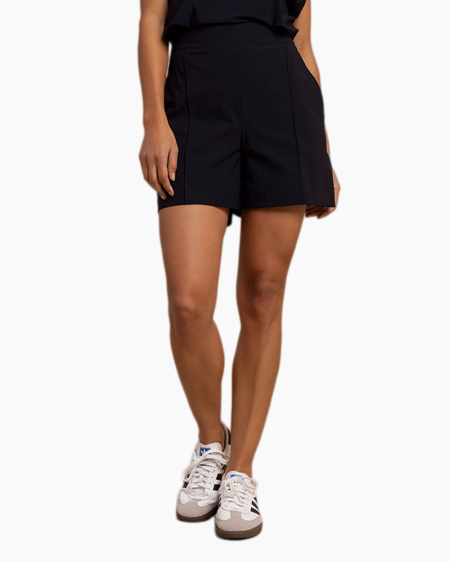 shorts, zwart, slim-fit, athletisch, zakken