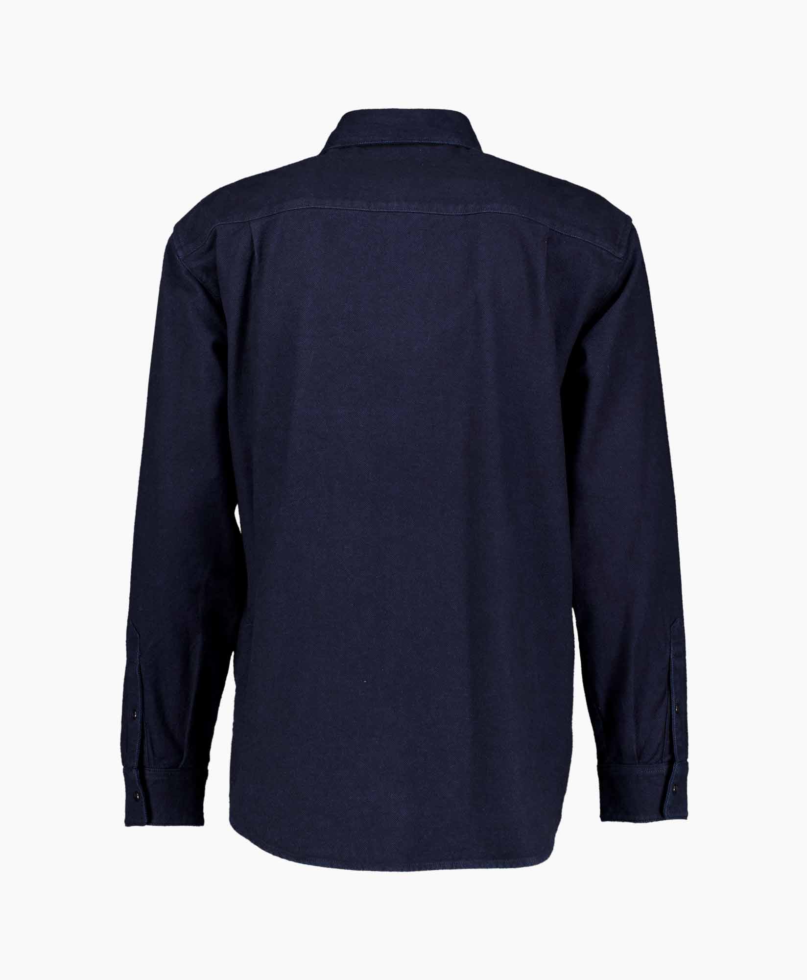 hemd, lange mouw, marineblauw, knopen shirt, zak