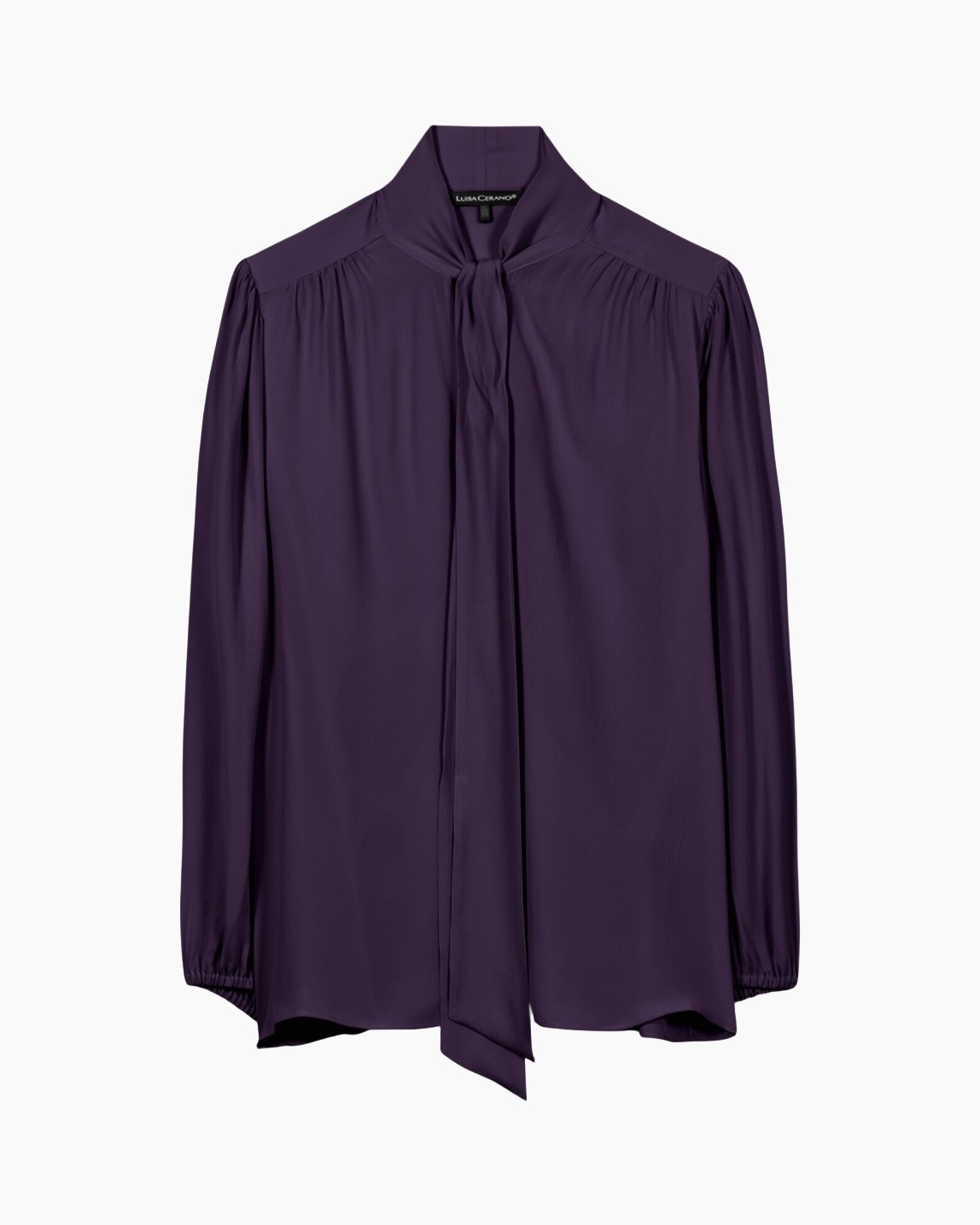 blouson, violet, knoopkraag, lange mouw, striksluiting