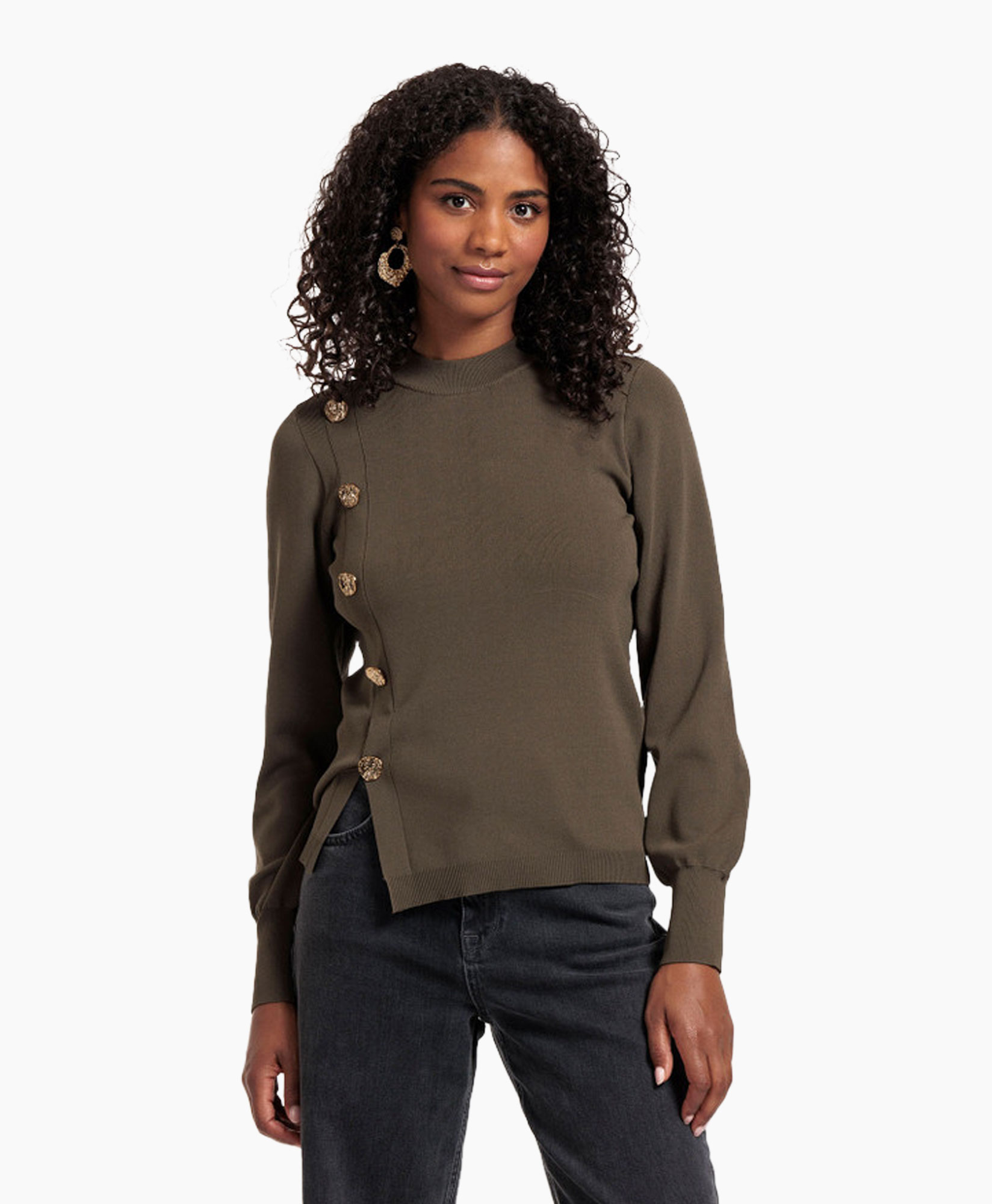Pullover Lovis Button Pullover Groen