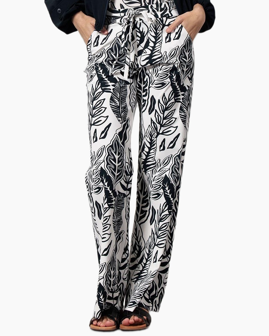 Broek Abigail Leaves Trousers Ecru