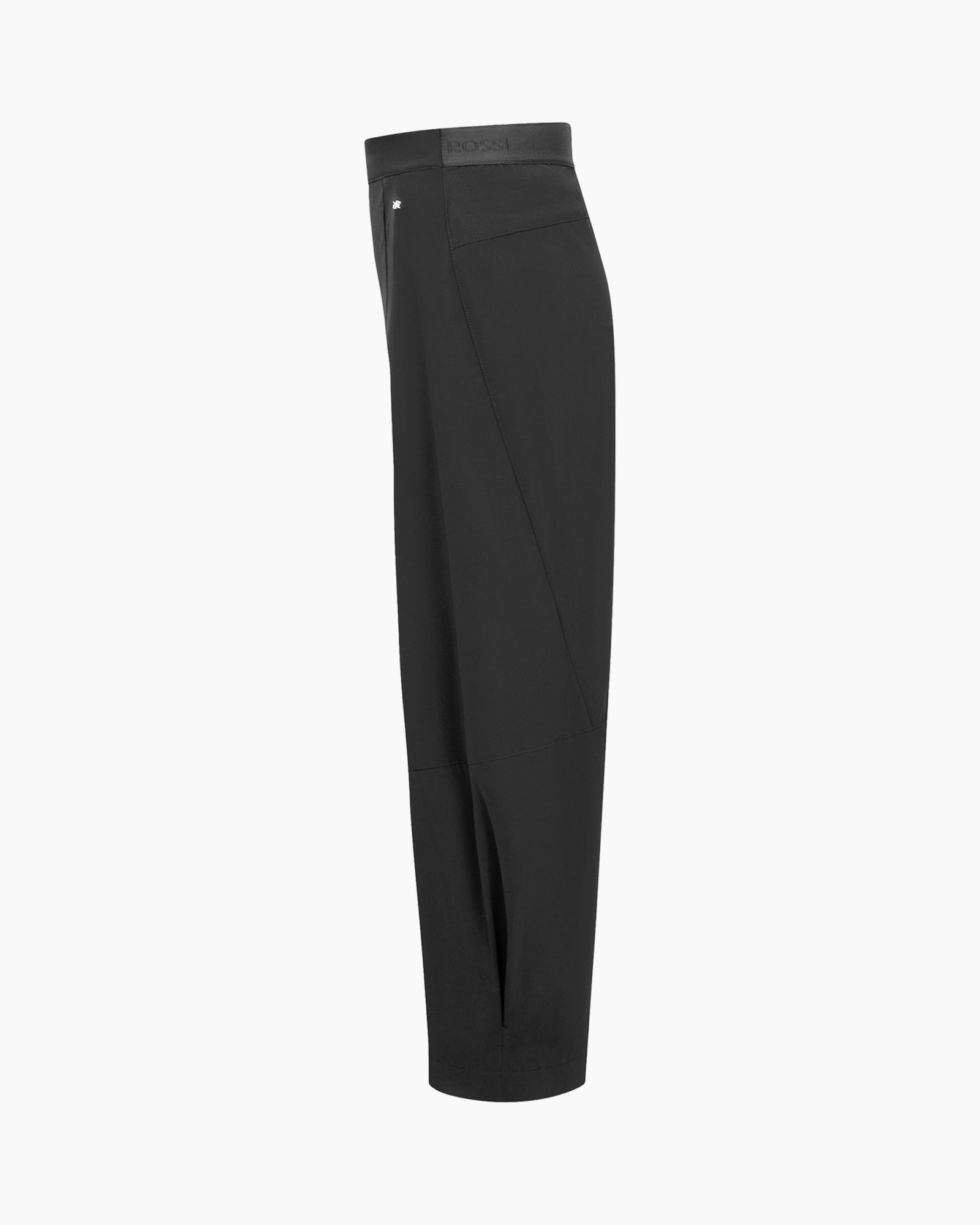 broeken, pantalon, zwart, peesband, sleuf