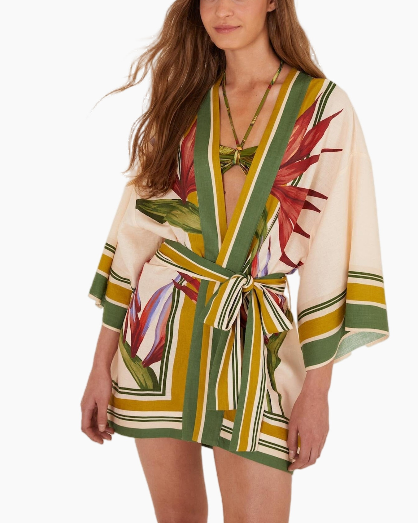 kimono, nachtjapon, omslag, bindriem, patroon