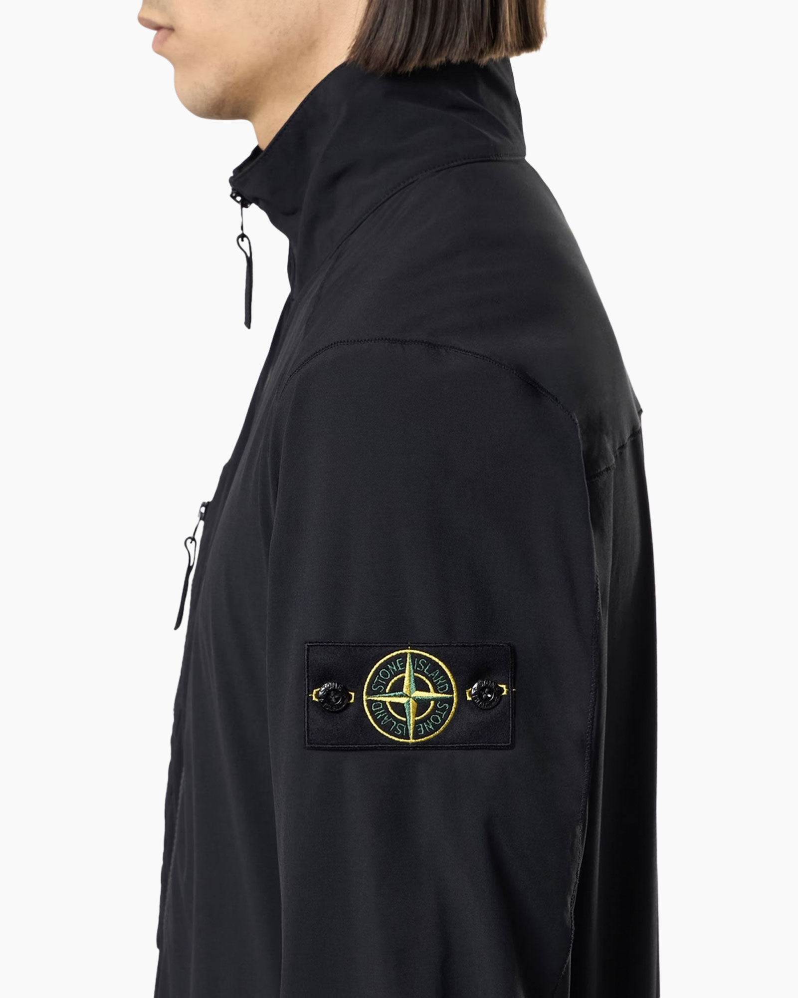 jas, windbreaker, patchlogo, zwart, rits