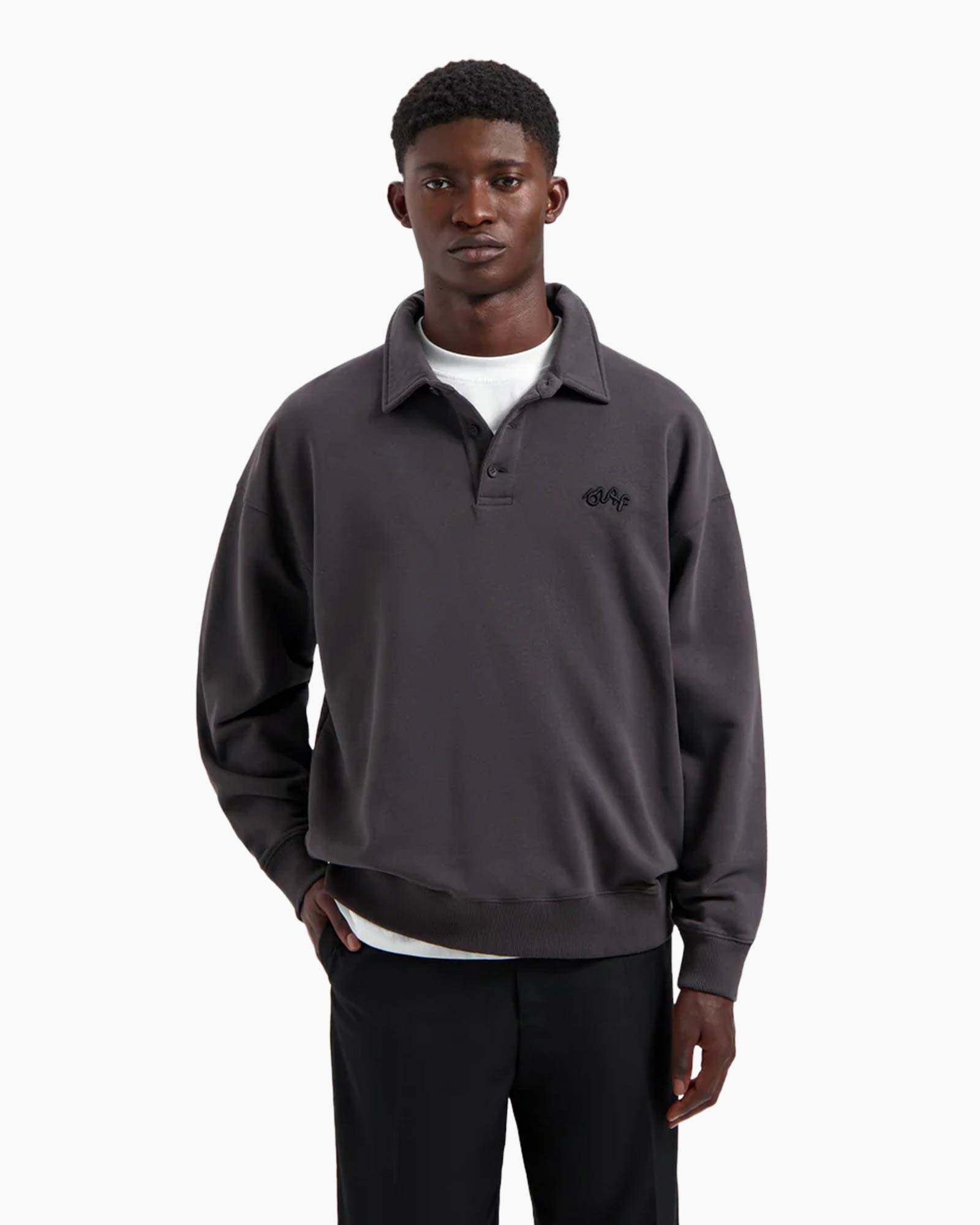 Sweater Signature Polo Donker Grijs