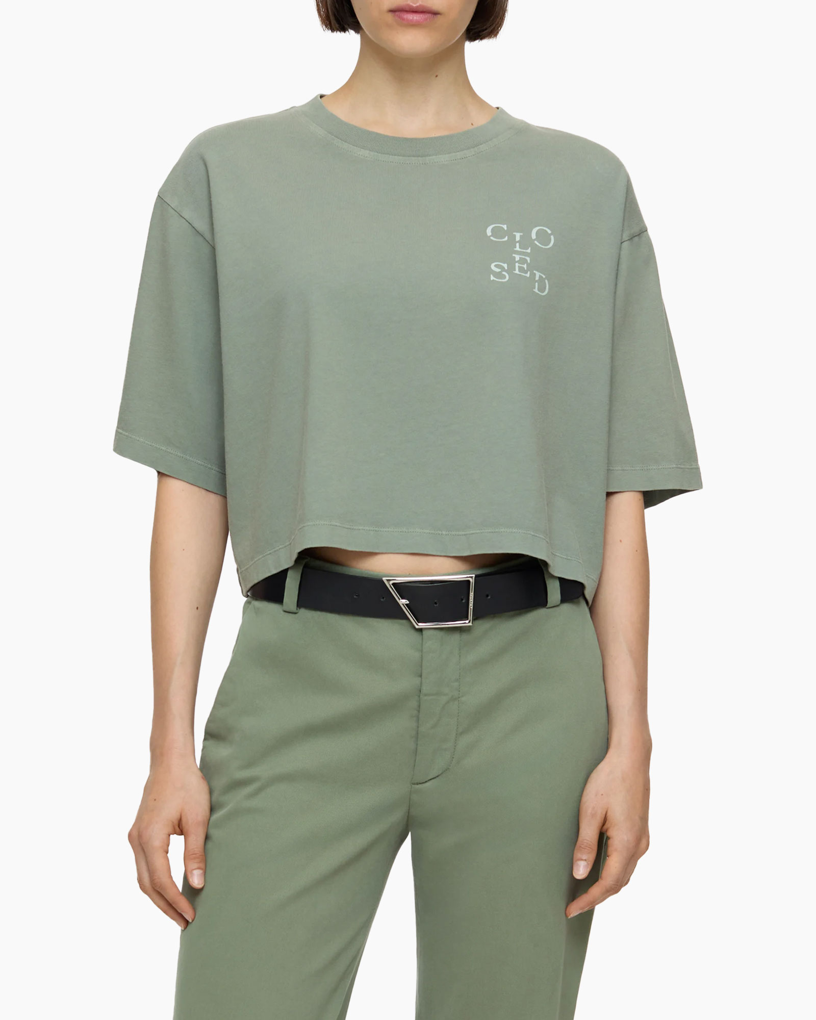 T-shirt Korte Mouw Cropped Groen