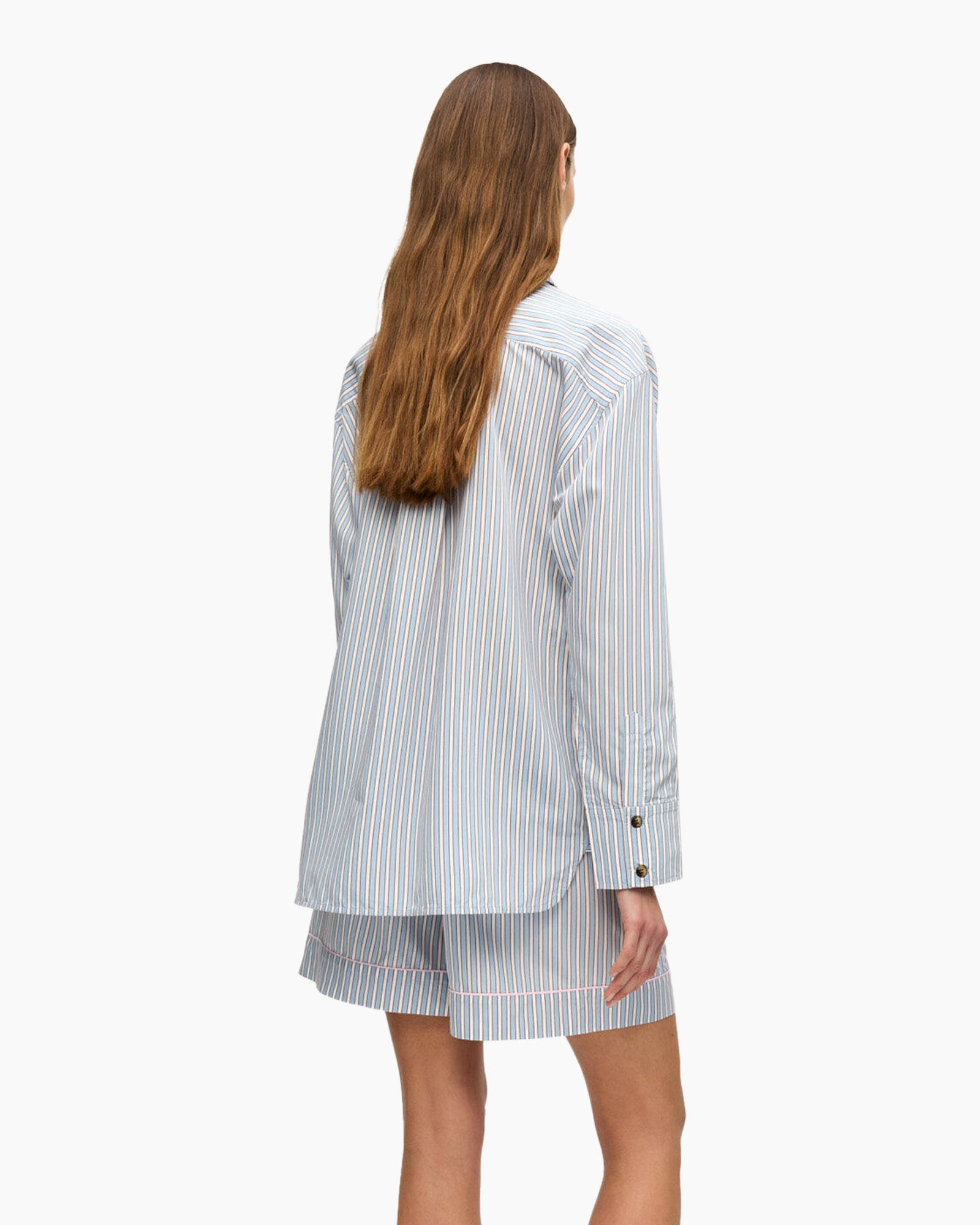 Blouse Yarn Dyed Stripe Xxs Licht Blauw