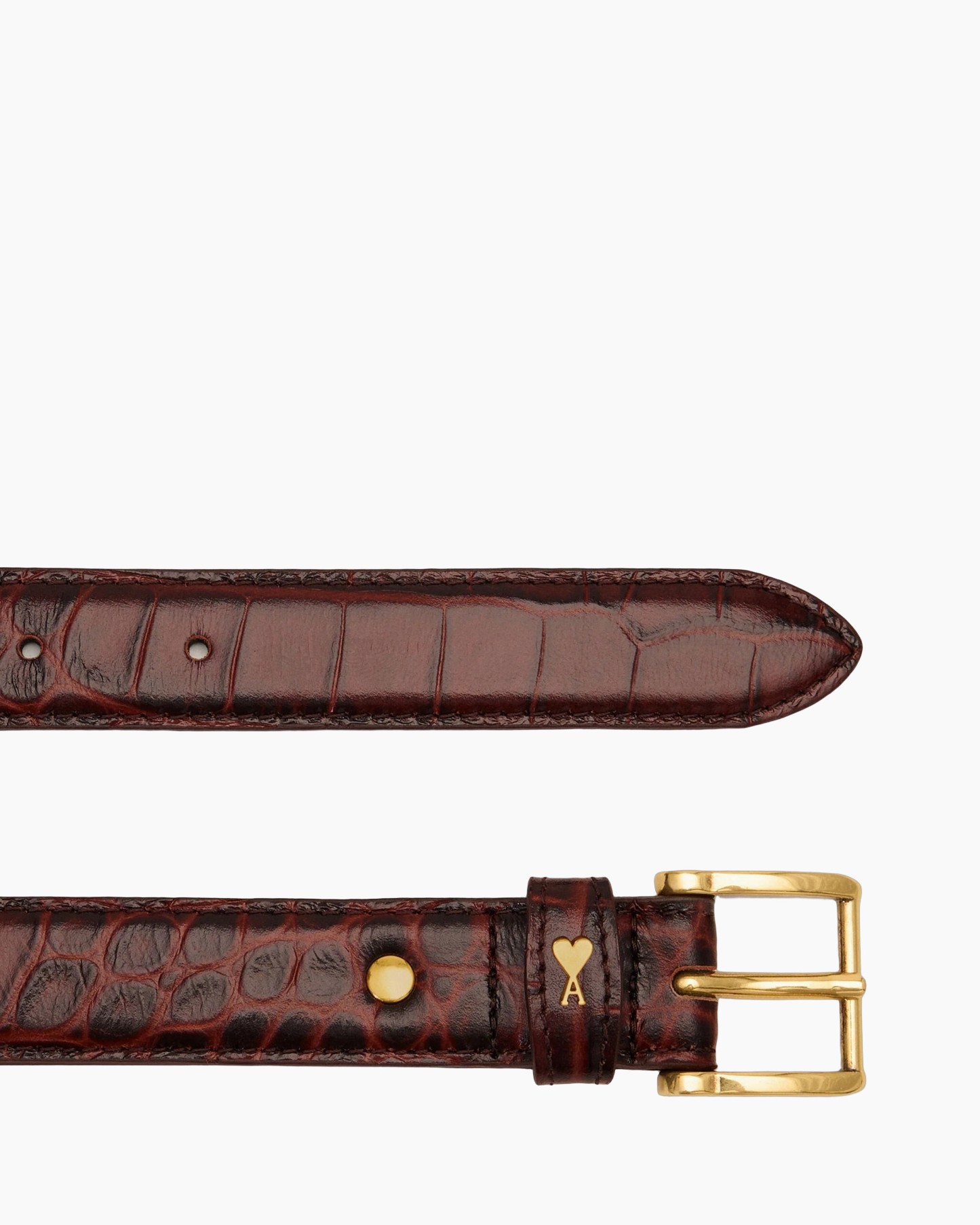 riem, leer, rood, krokodillenleer, gesp
