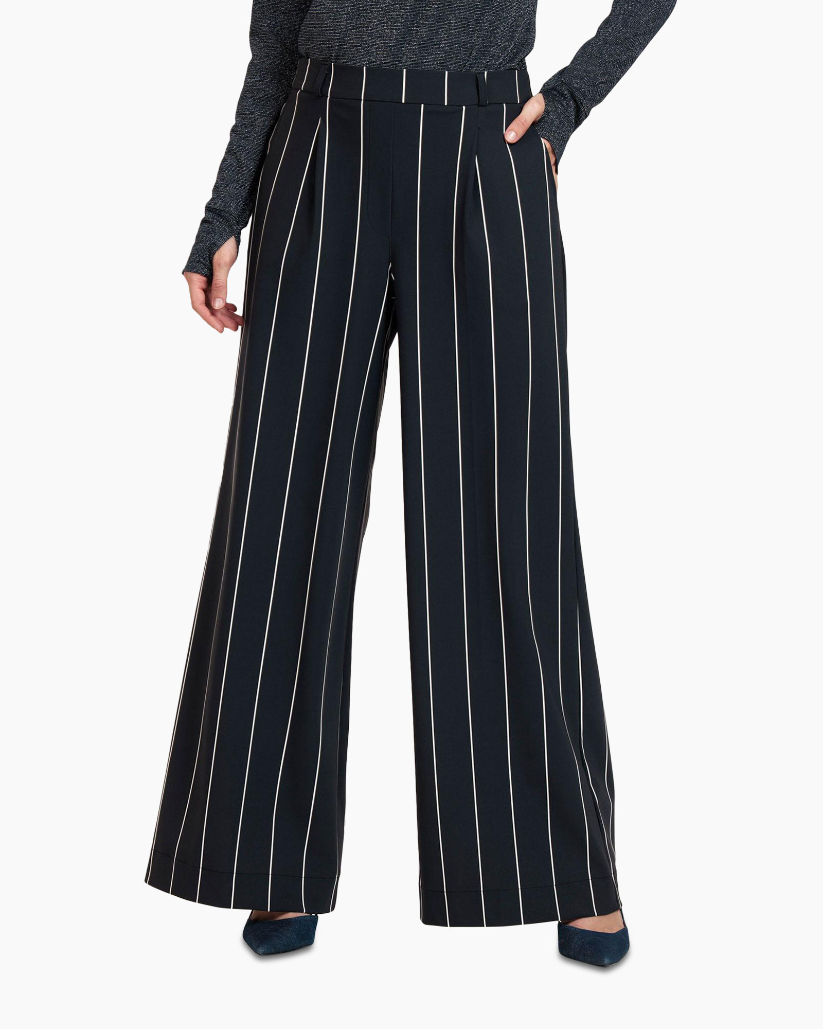 Broek Colette Stripe Trousers Zwart dessin