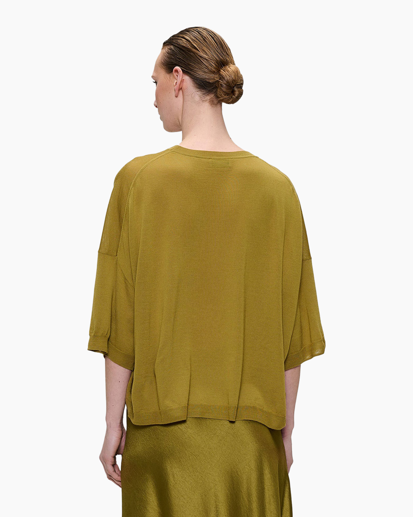 tuniek, geel, mouwensweater, losvallend, breisels top