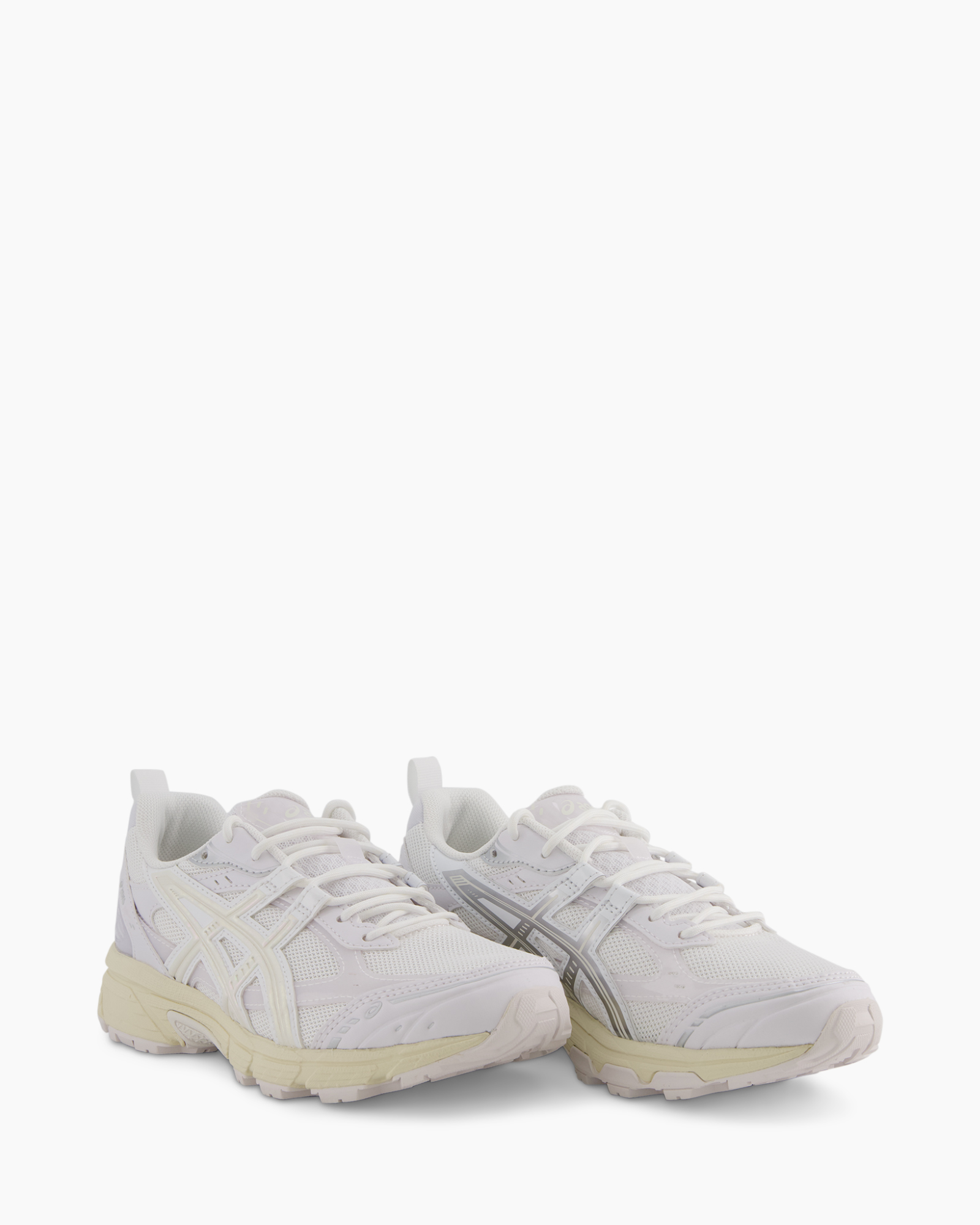 hardloopschoenen, witte sneakers, mesh, athletisch, lichtgewicht