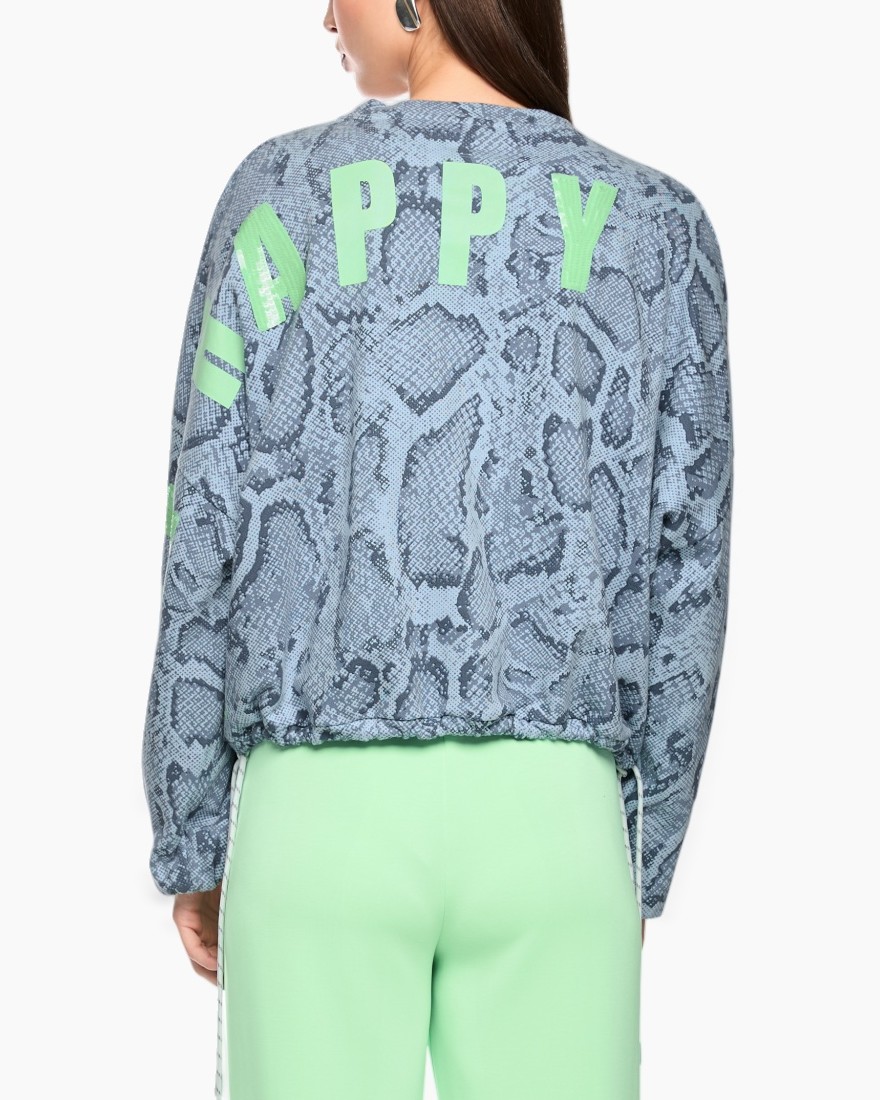 trui, krokodillenprint, blauw, lange mouwen, twithel zoom?