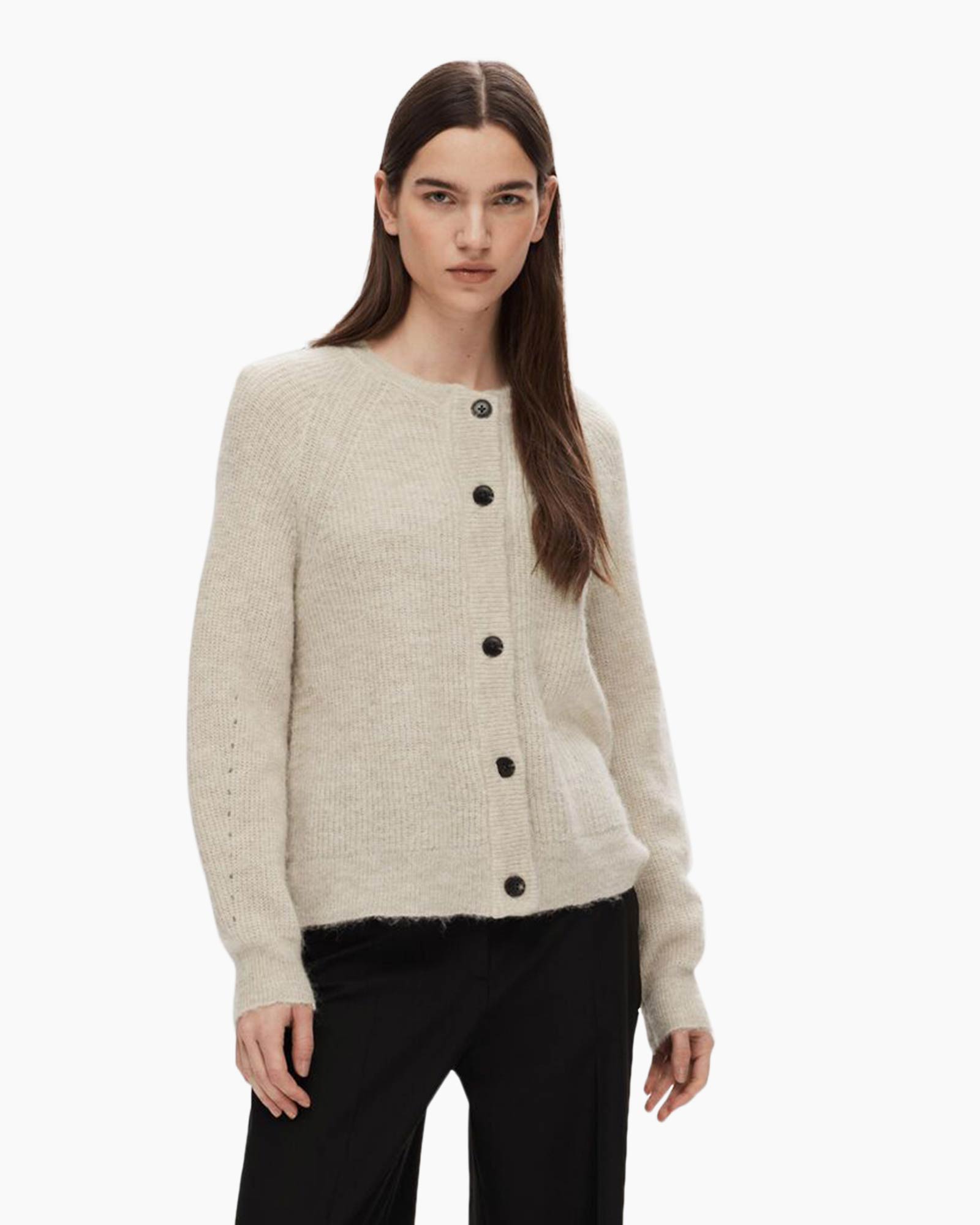 Vest Lulu Ls Knit Short Cardigan Noos Wit