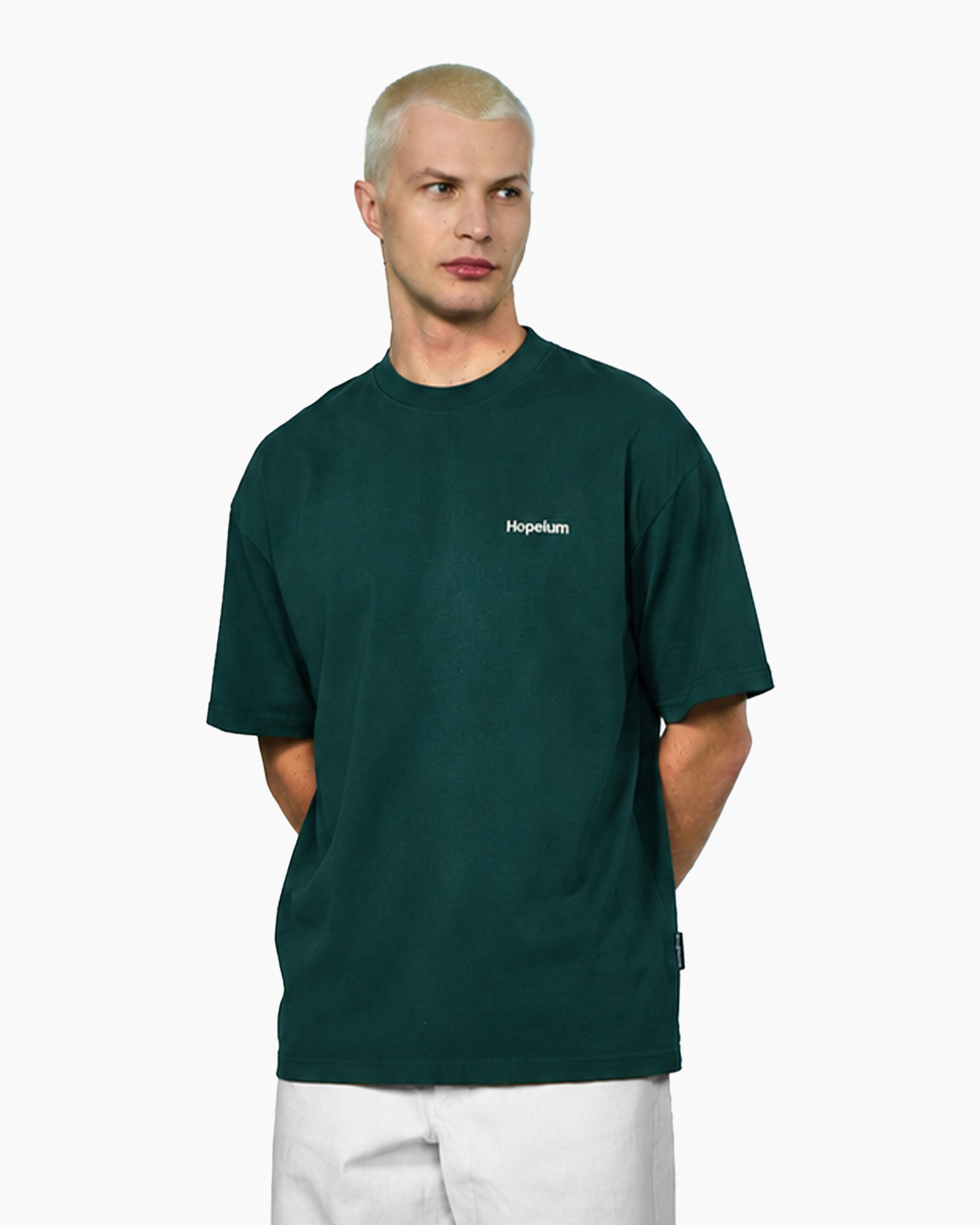 t-shirt, korte mouwen, groen, rond hals, logo tekst