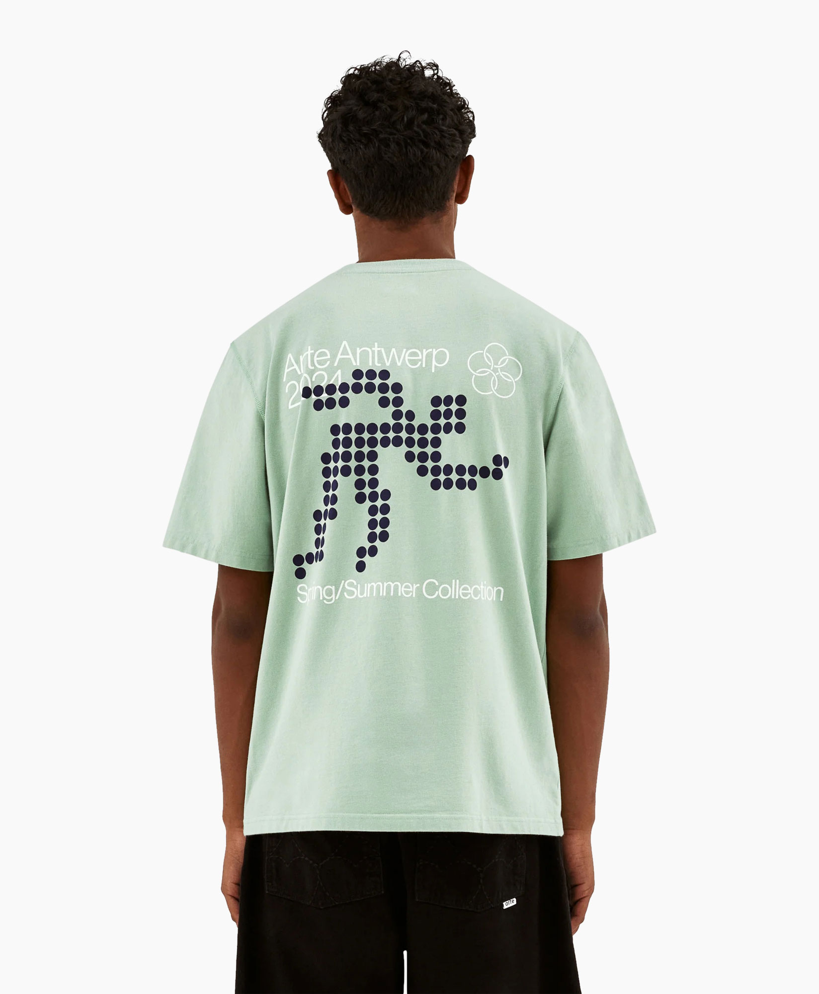T-shirt Korte Mouw Circle Runner Back Print Groen