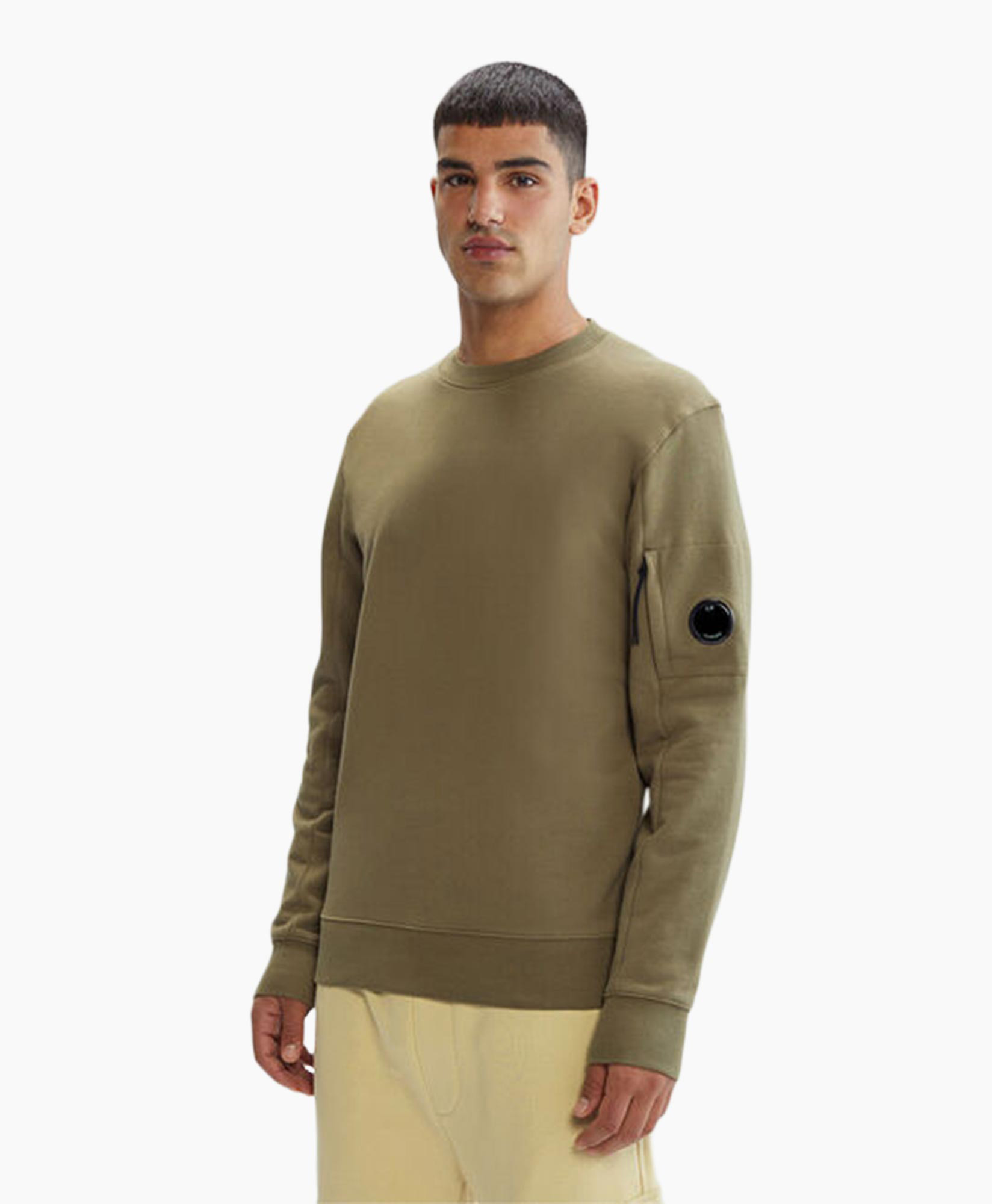 Sweater Diagonal Raised Fleece Groen