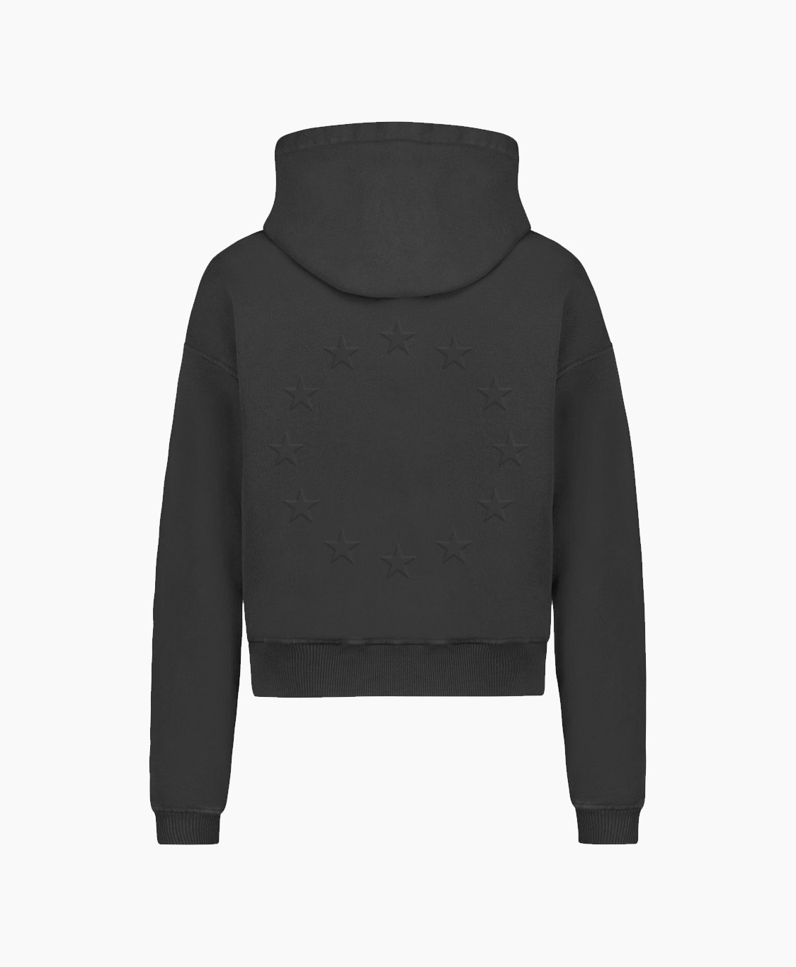 Flaneur Homme Vest Embossed Hoodie Zip Up Zwart