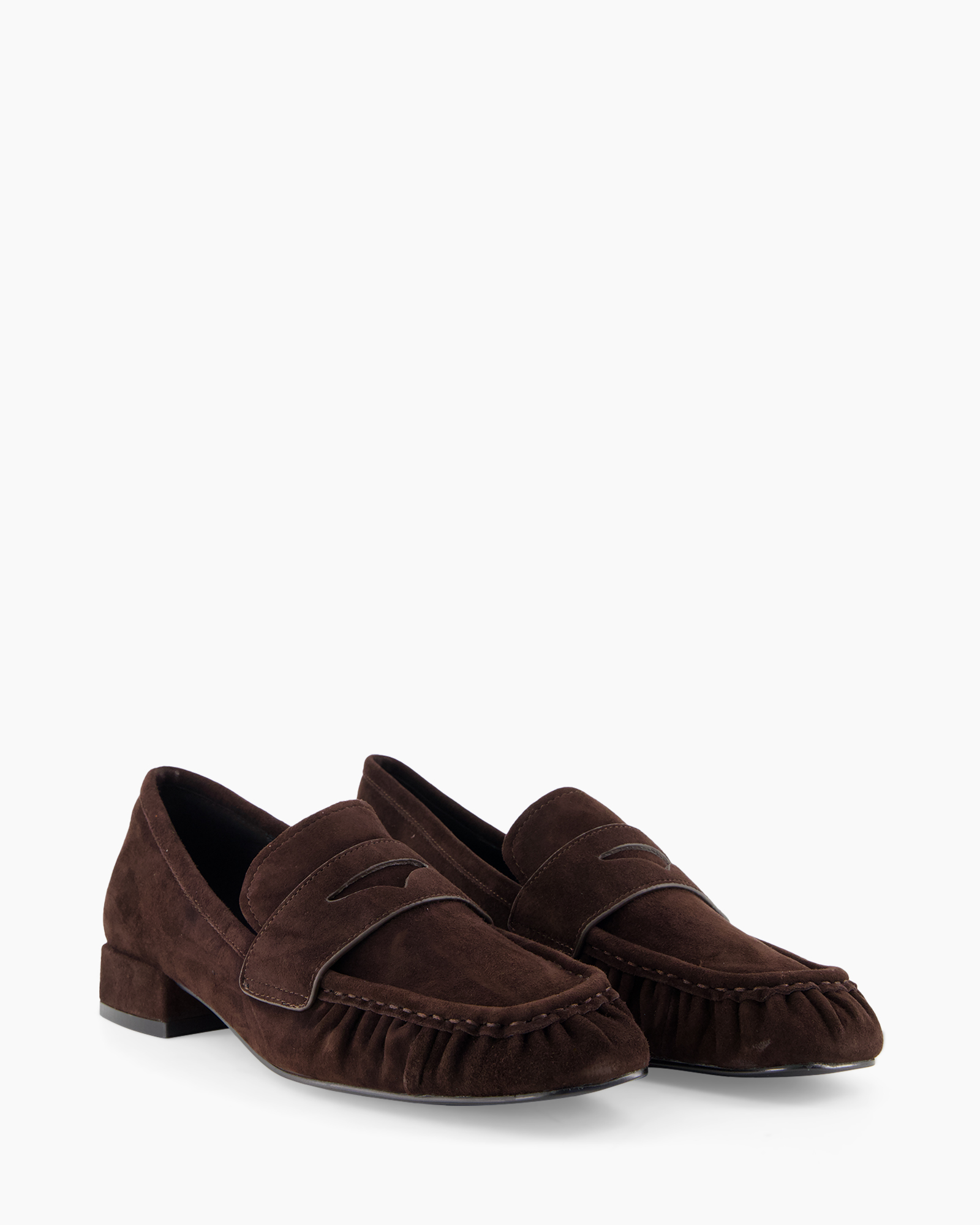 lokaas, mocassins, bruin, suede, slip-on