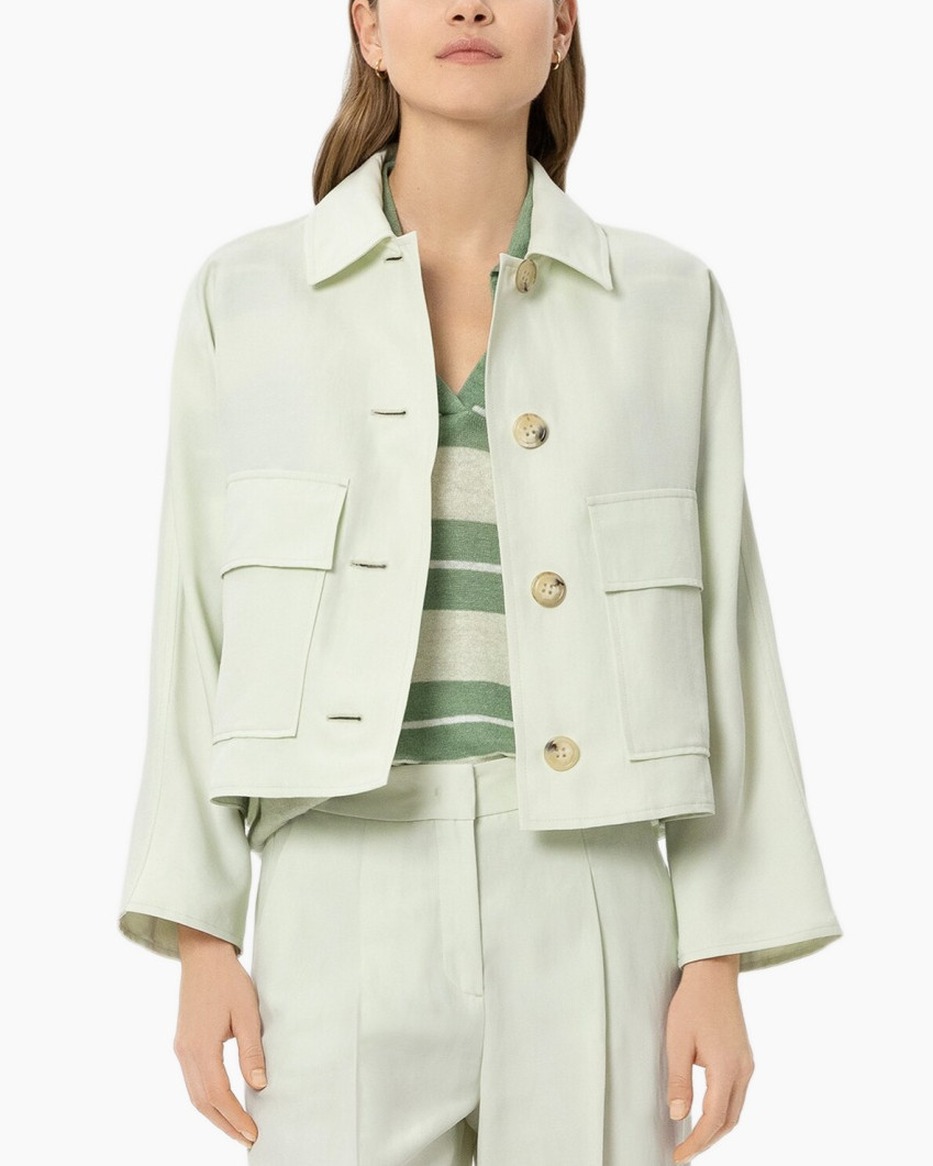 jas, jas, linnen, groen, zakken