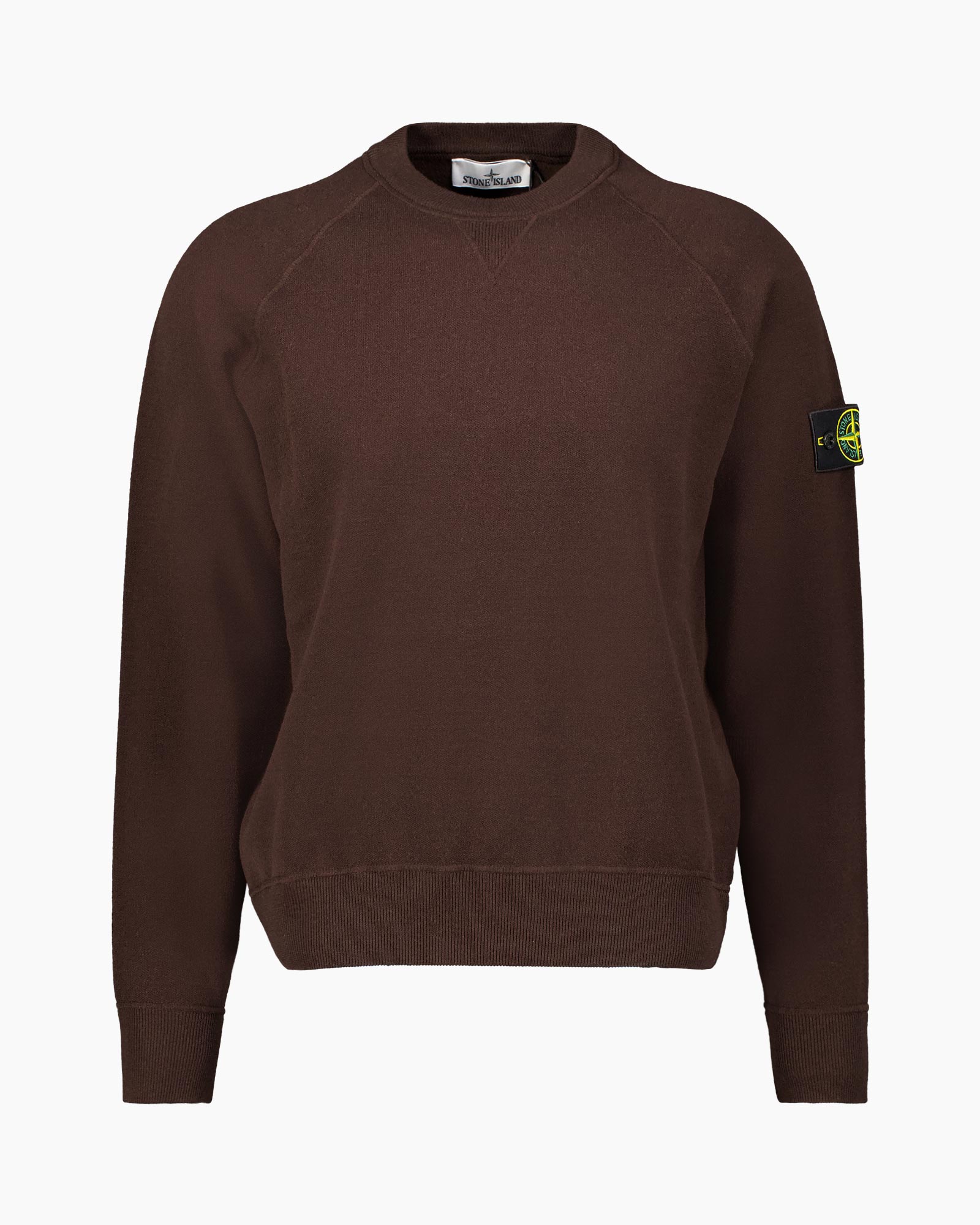 hoodie/sweatshirt, bruin, kraagloos?, langere mouwen, overheerste pull?