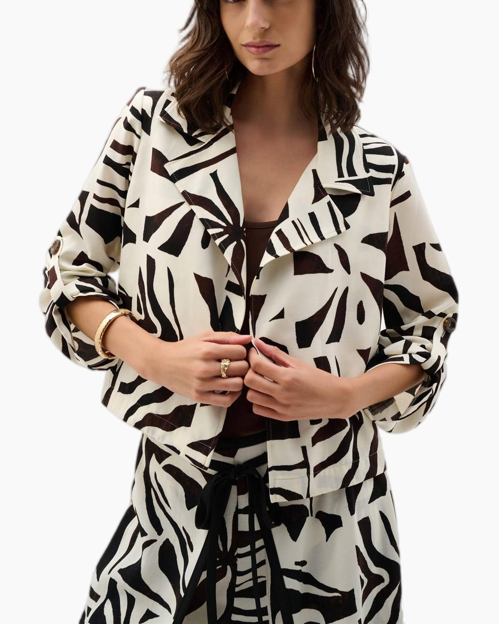 jas, blouse, kimono, monochroom, abstract patroon