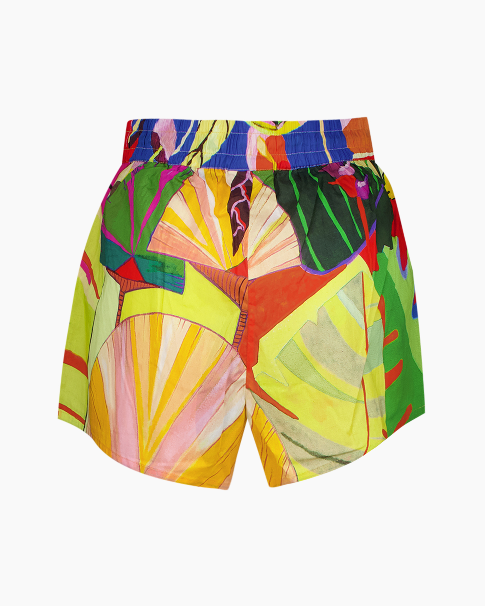 swim trunks, board shorts, colorful pattern, drawstring, shorts