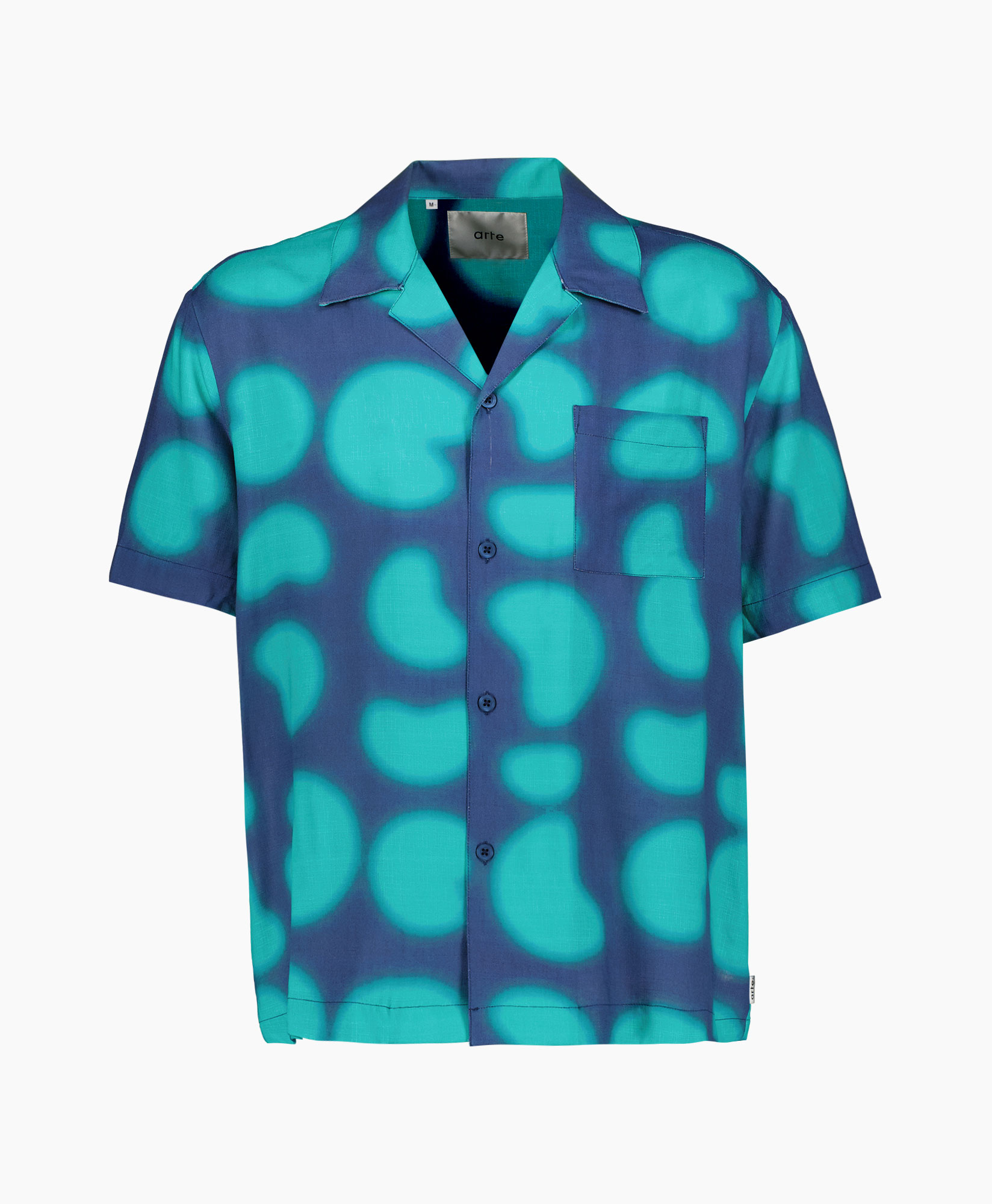 Arte Antwerp Overshirt Digital Print Bowling Donker Blauw