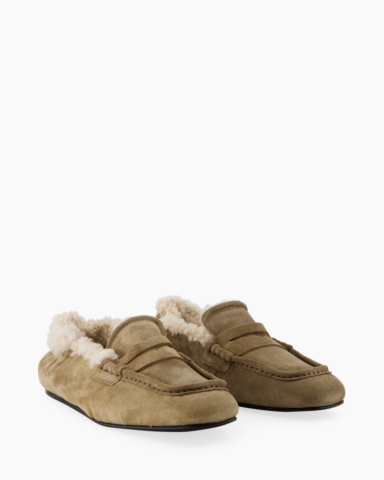 pantoffels, moccassin?, suede, schapenwol?, lounges