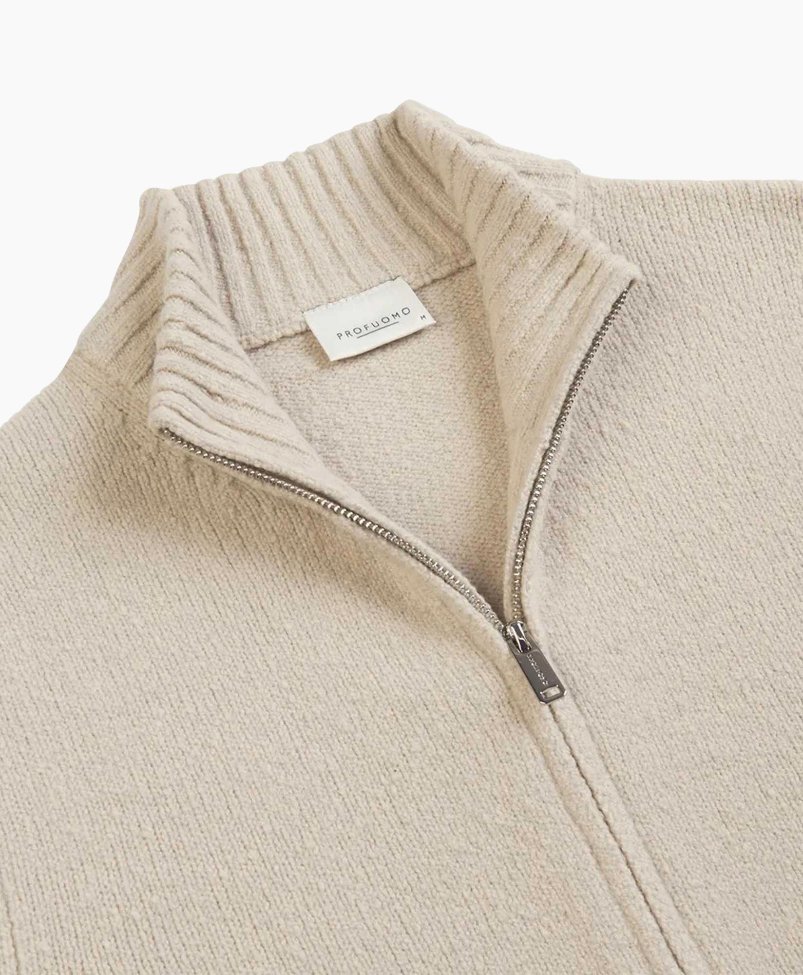 Vest Cardigan Full Zip Beige
