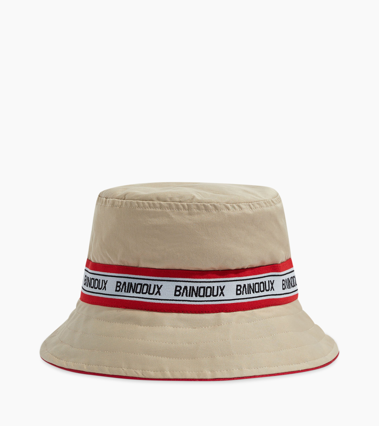 hoed, wit, corduroy, korte rand, logo