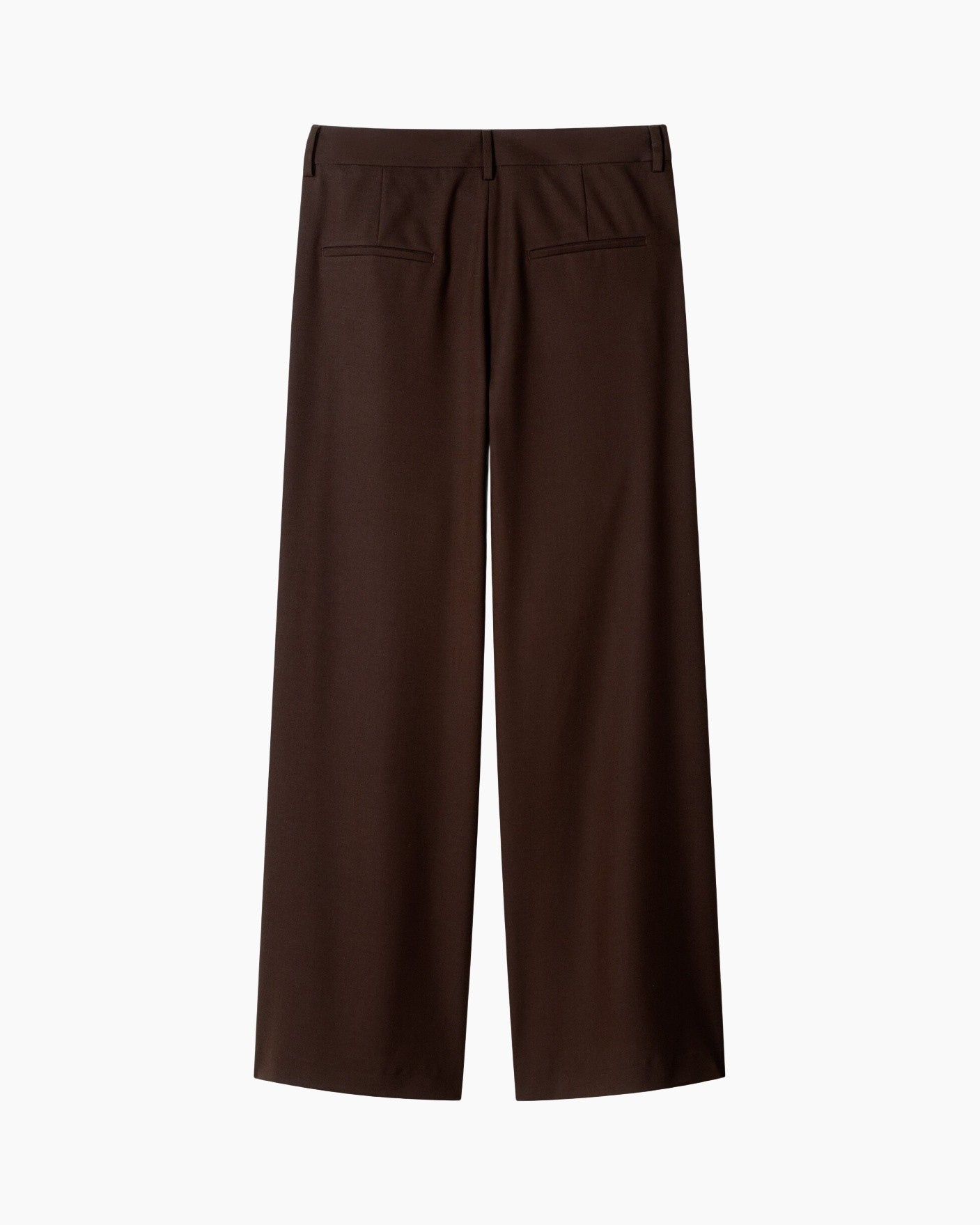 broeken, broek, wijdere (wide-leg), bruin, achterzakken