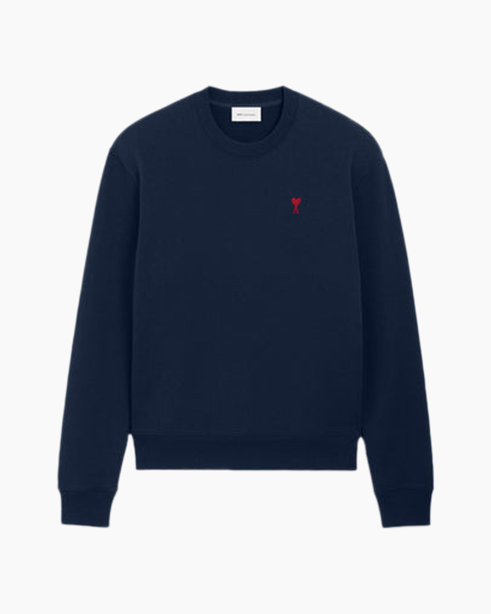sweatshirt, navy, langere mouwen, ronde hals, kleine kraaglogo