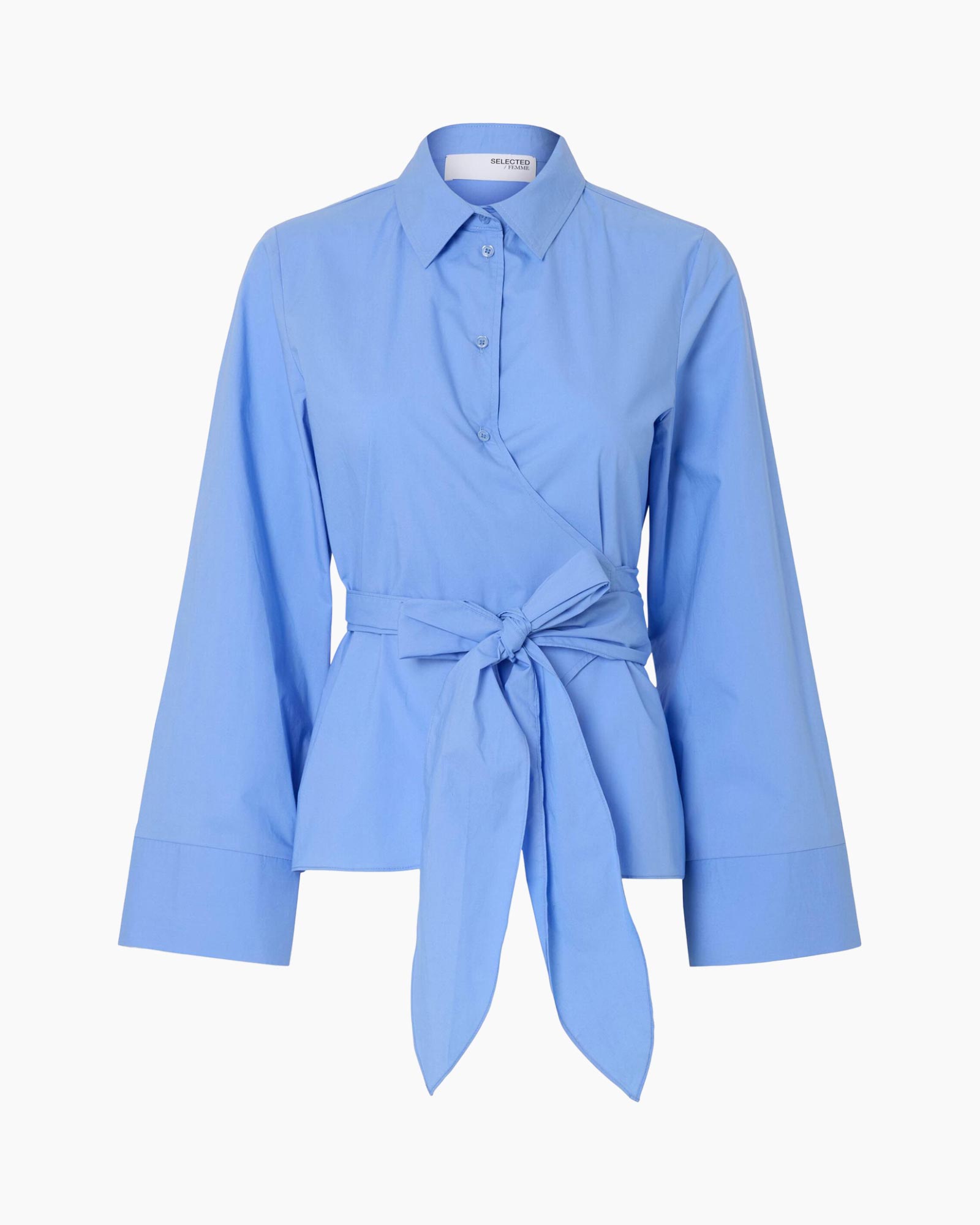 Blouse Aviana Ls Wrap Top B Blauw