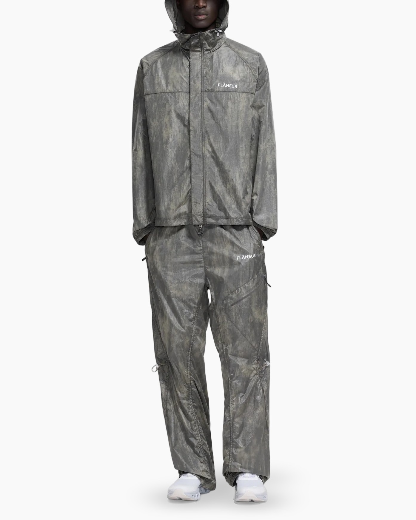 windbreaker, gewatteerde jas, capuchonjack, grijs, waterbestendig